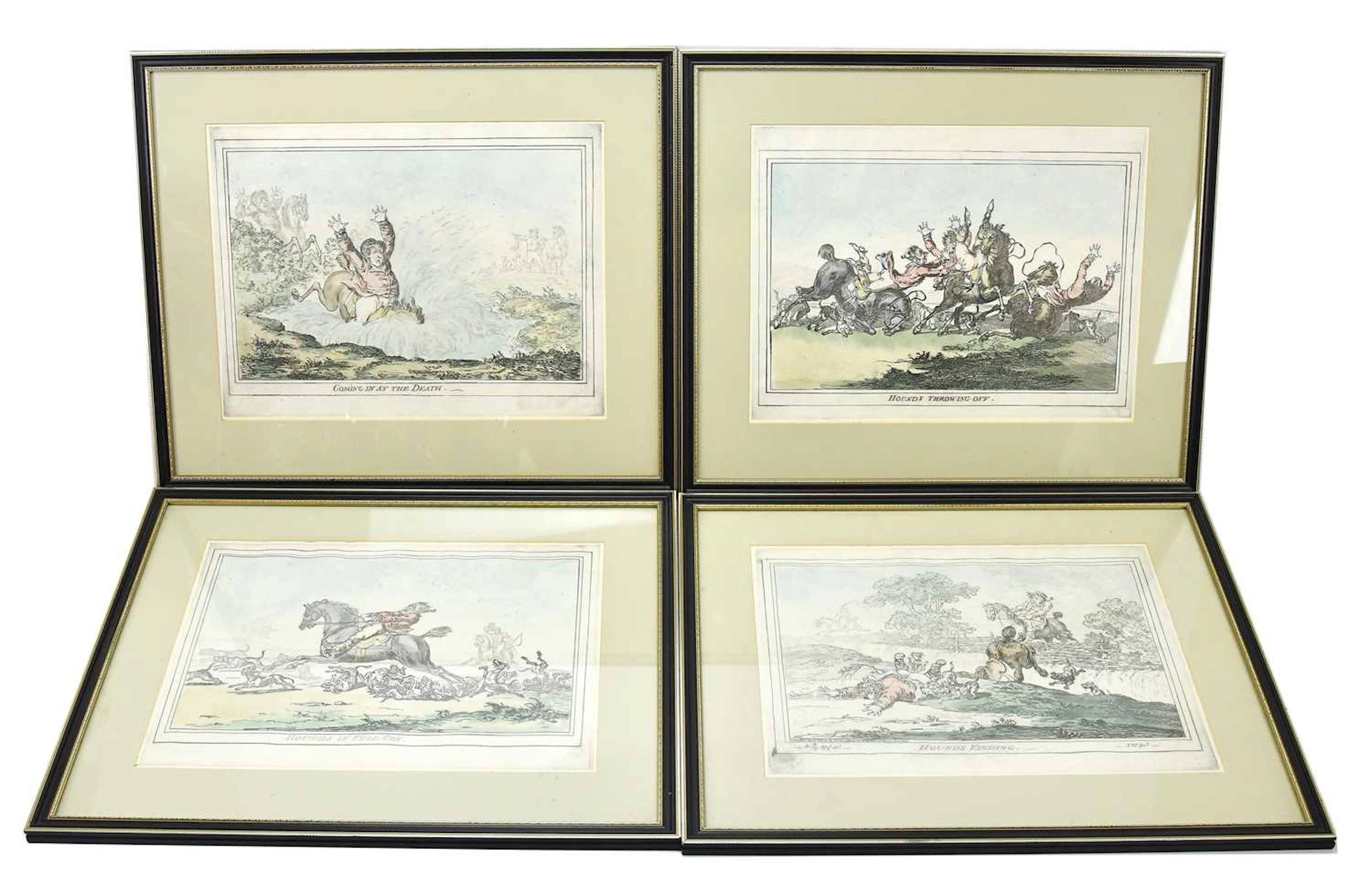 JAMES GILROY; a set of four hunting prints