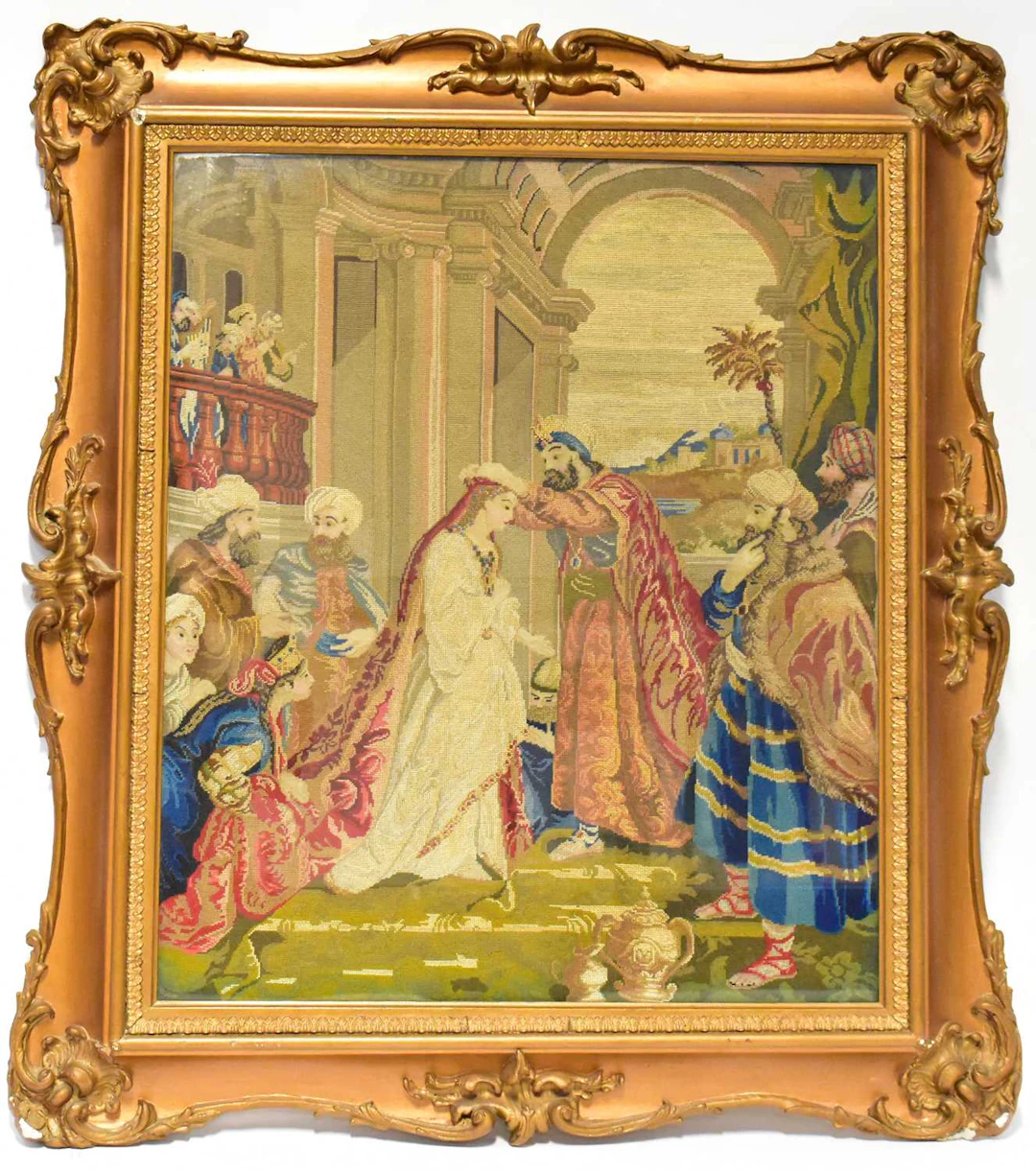 A Victorian needlework tapestry