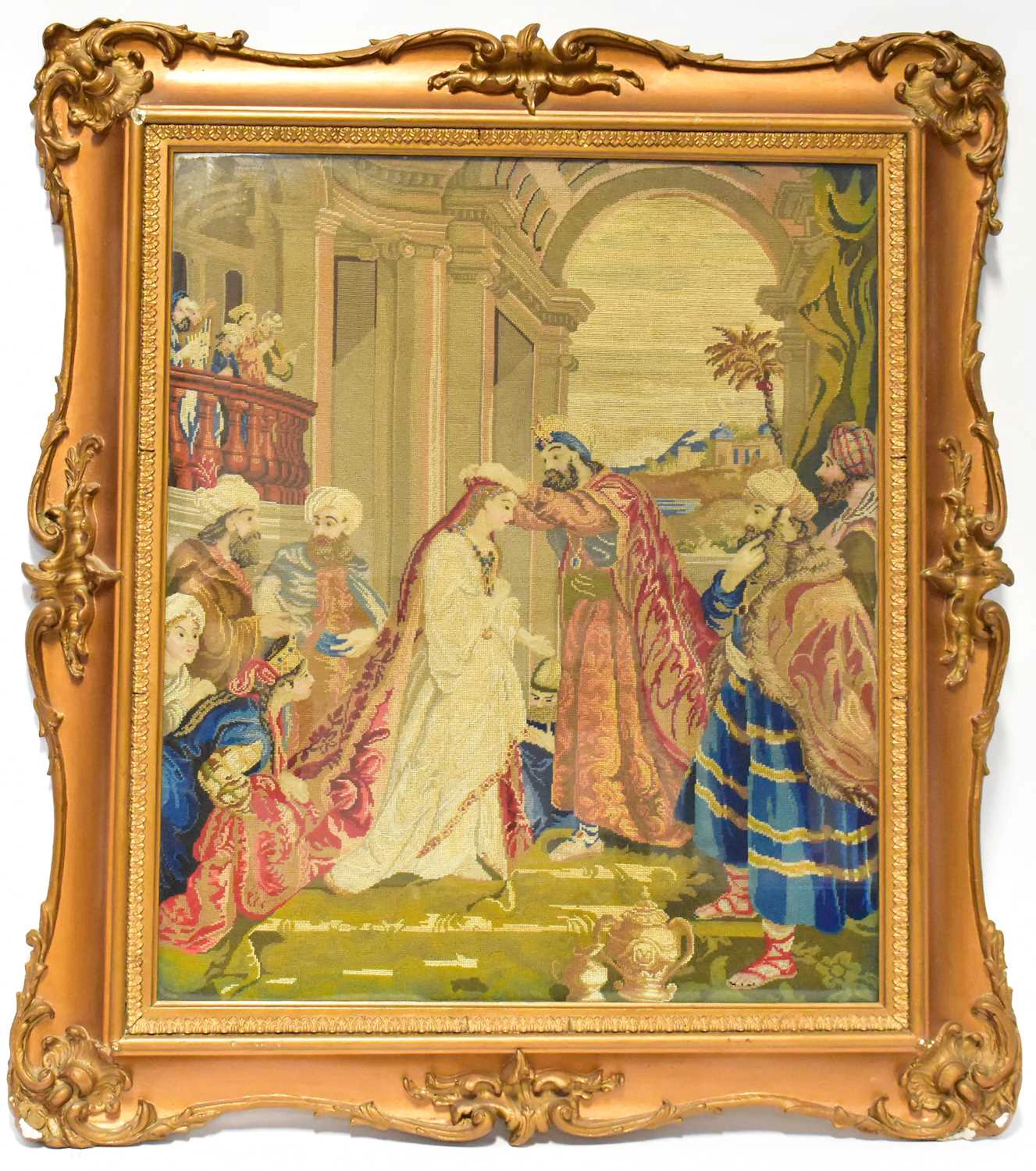 A Victorian needlework tapestry