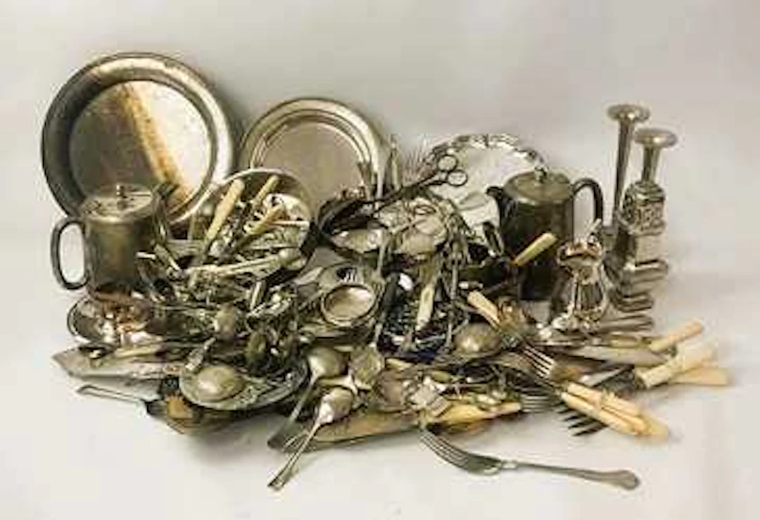 A large quantity of silver plate to include flatware