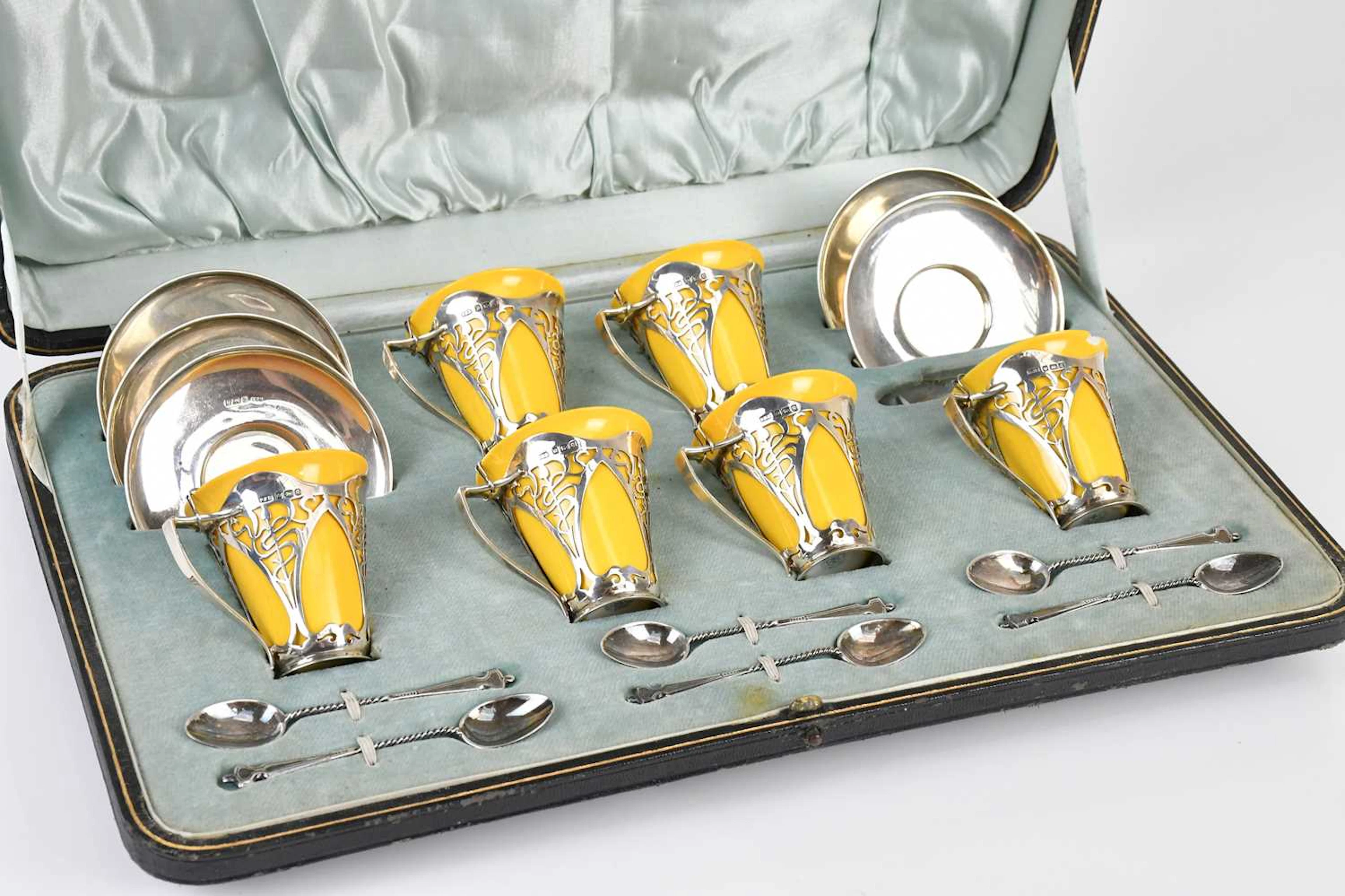 ROYAL DOULTON; a six setting coffee service with...