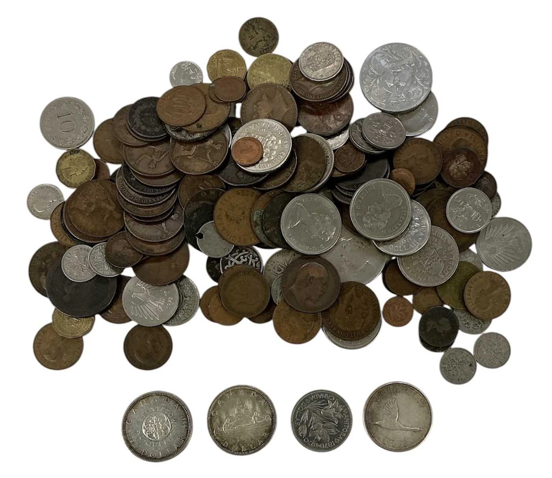 A small quantity of GB pre-decimal and all world coins