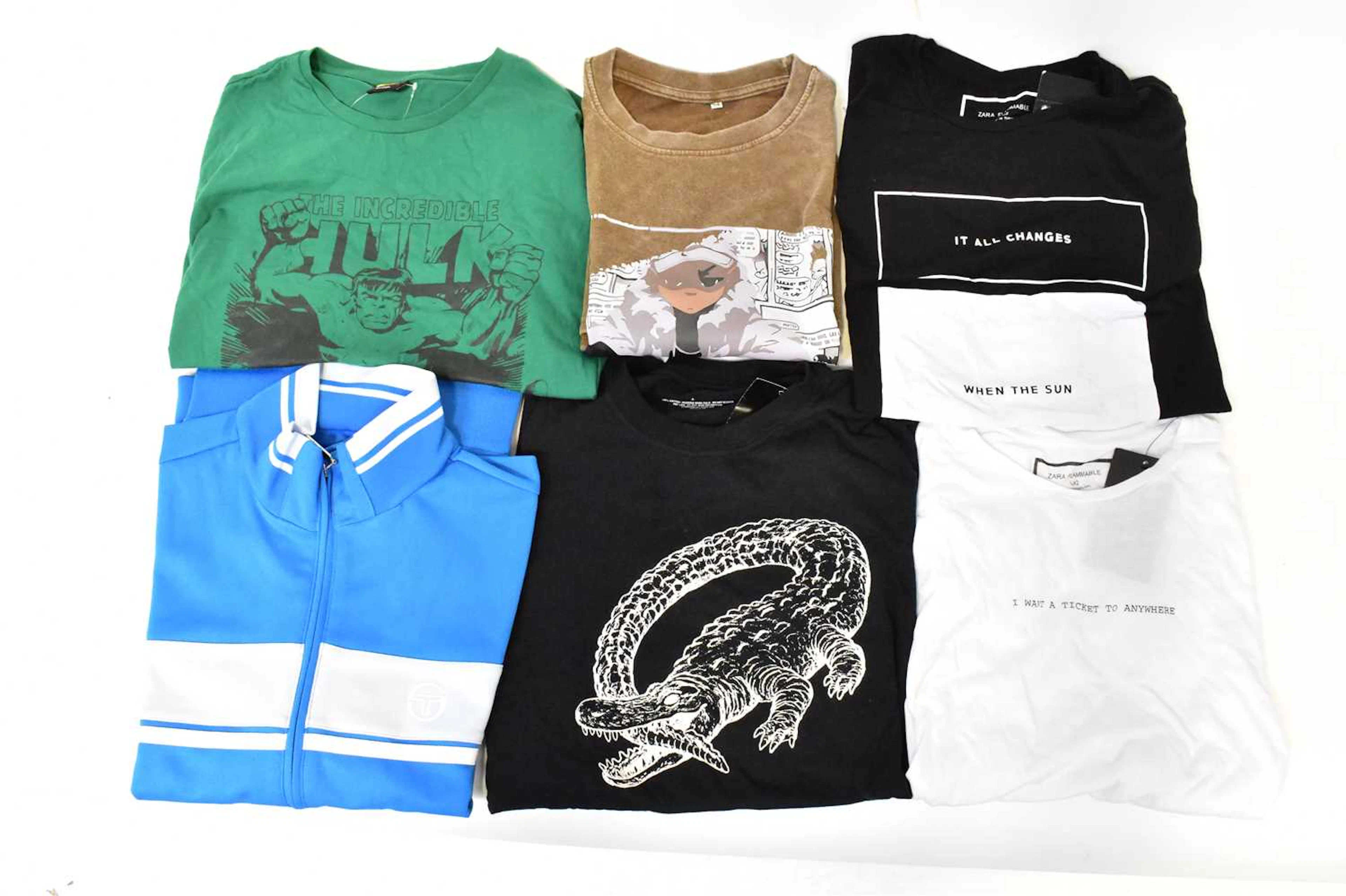 A quantity of clothing including two Pink Floyd tops
