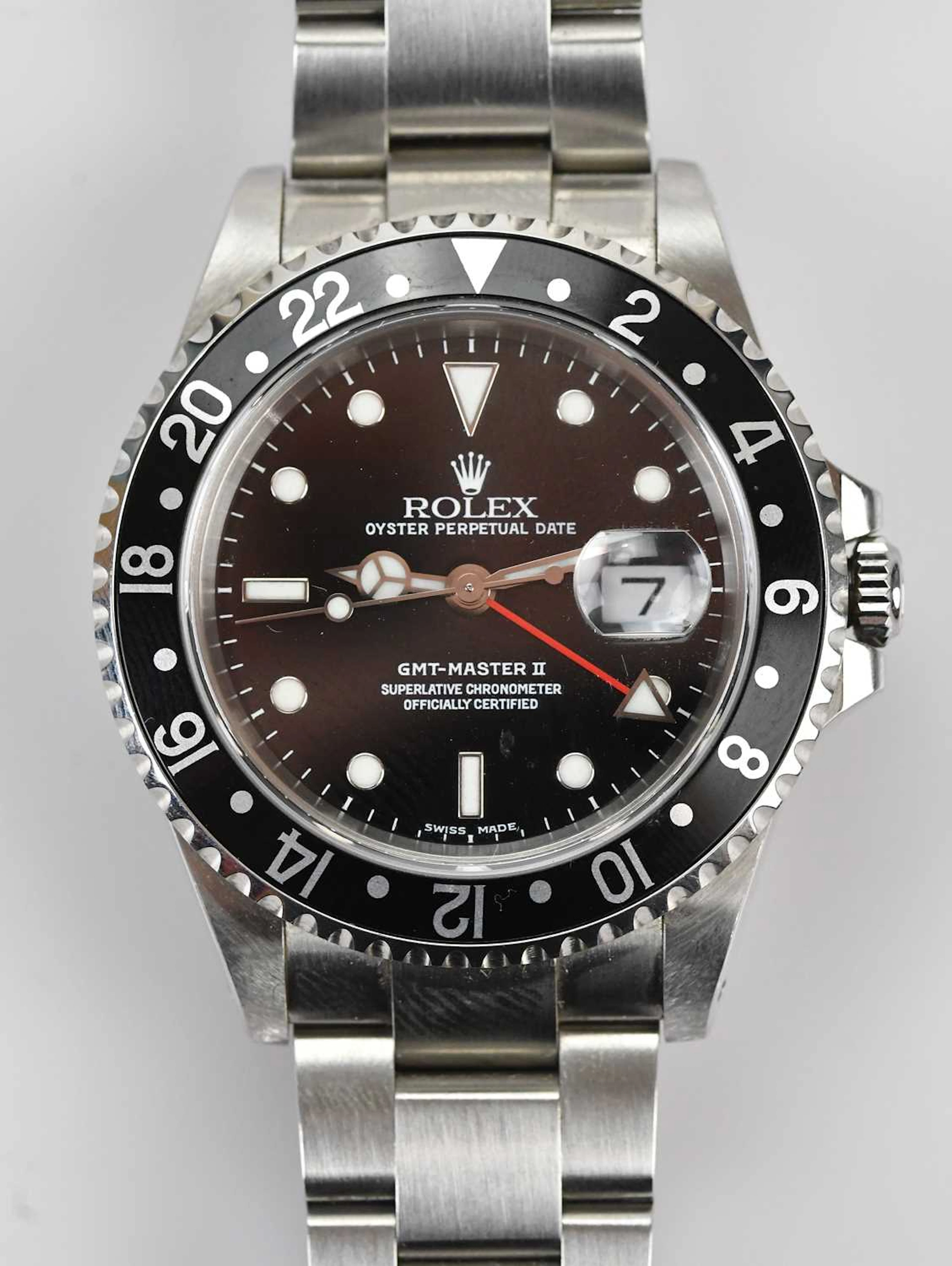 ROLEX; a gentleman's stainless steel GMT-MASTER II
