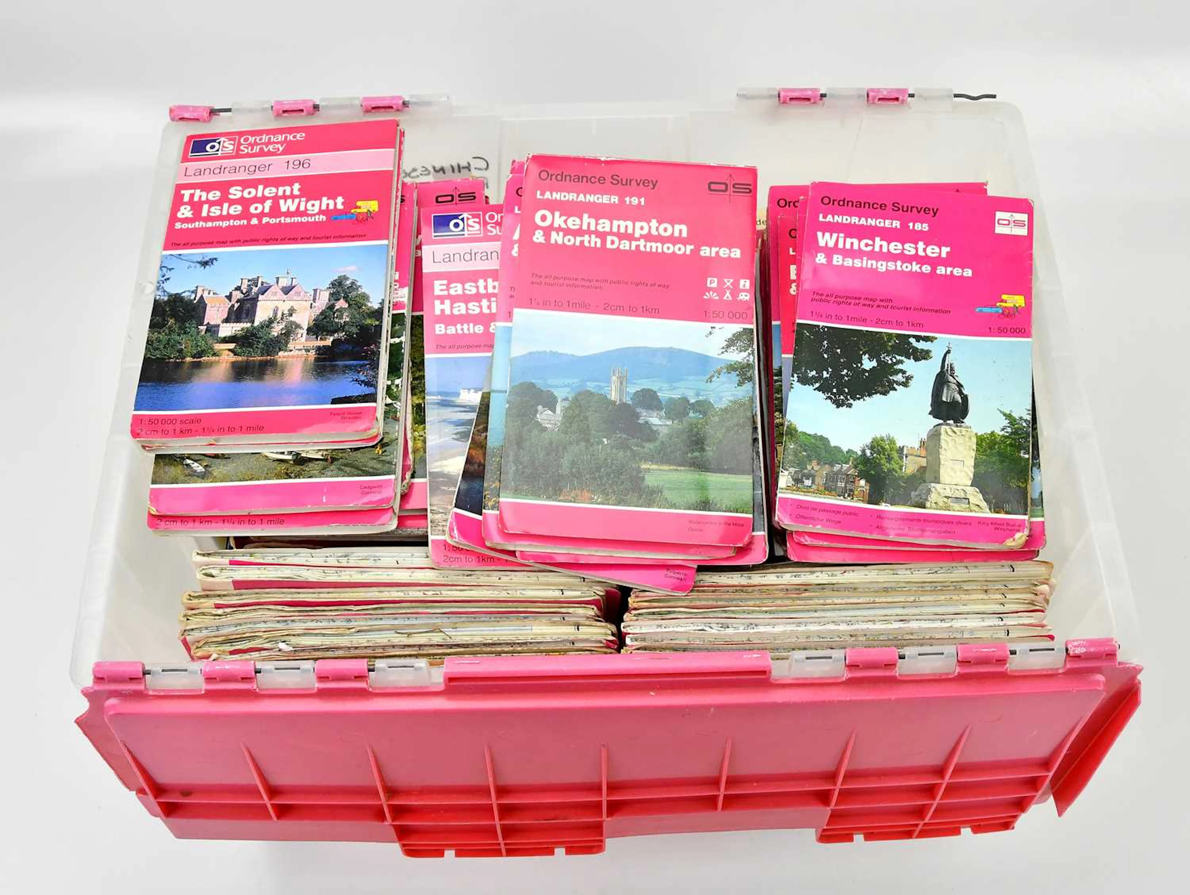 A large collection of Ordnance Survey maps