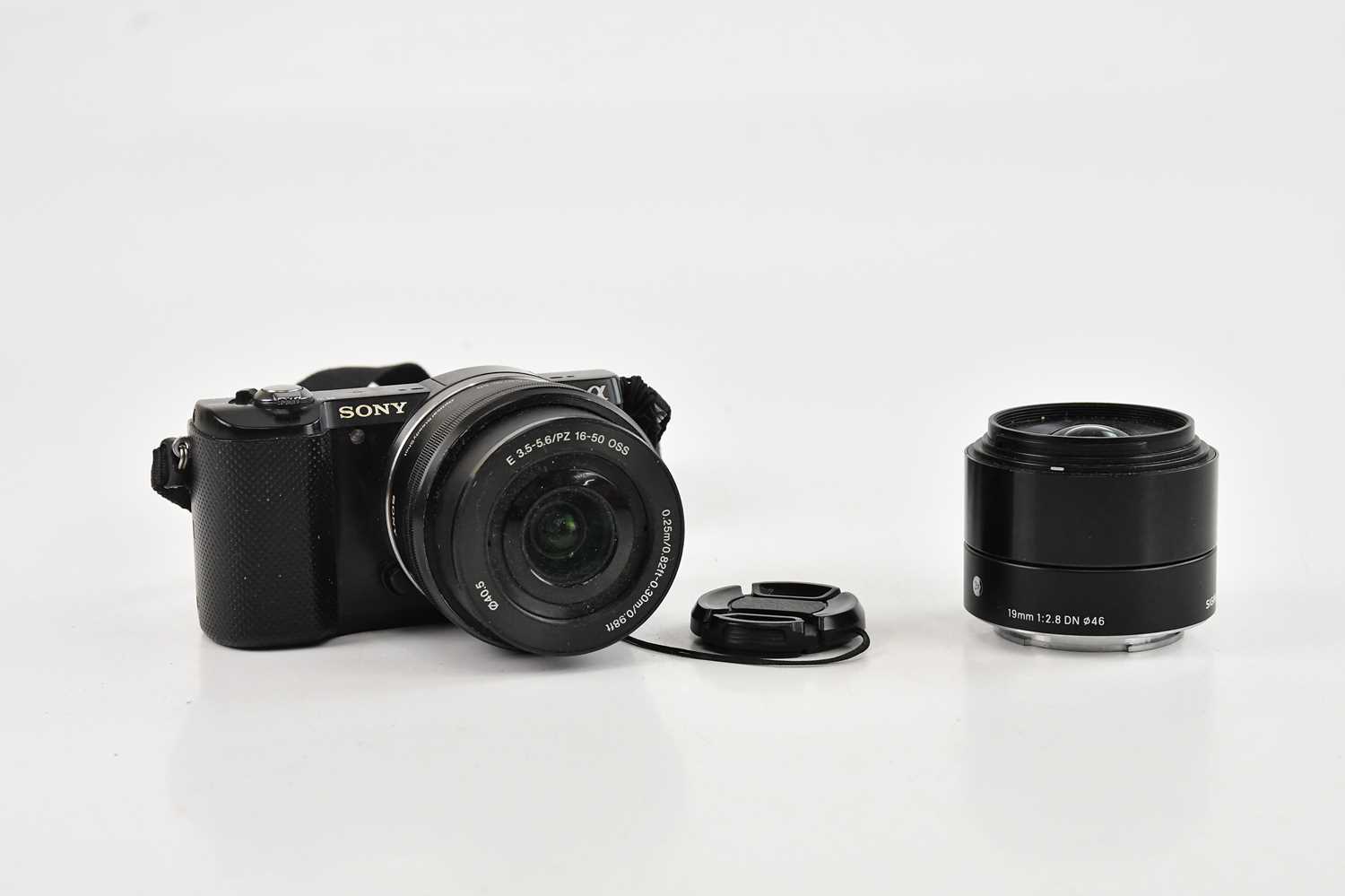 SONY; an A5000 mirrorless digital camera