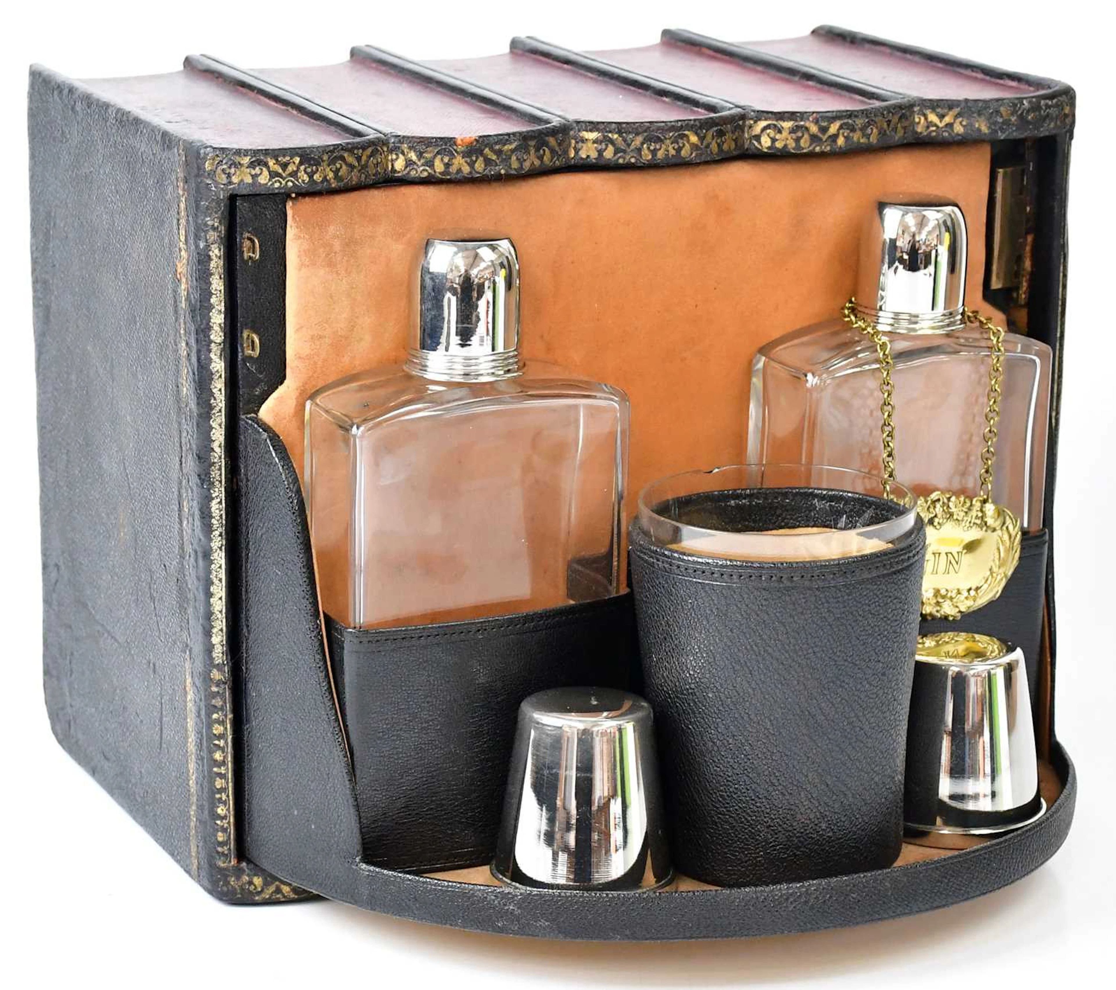 A vintage table-top secret cocktail/drinks cabinets...