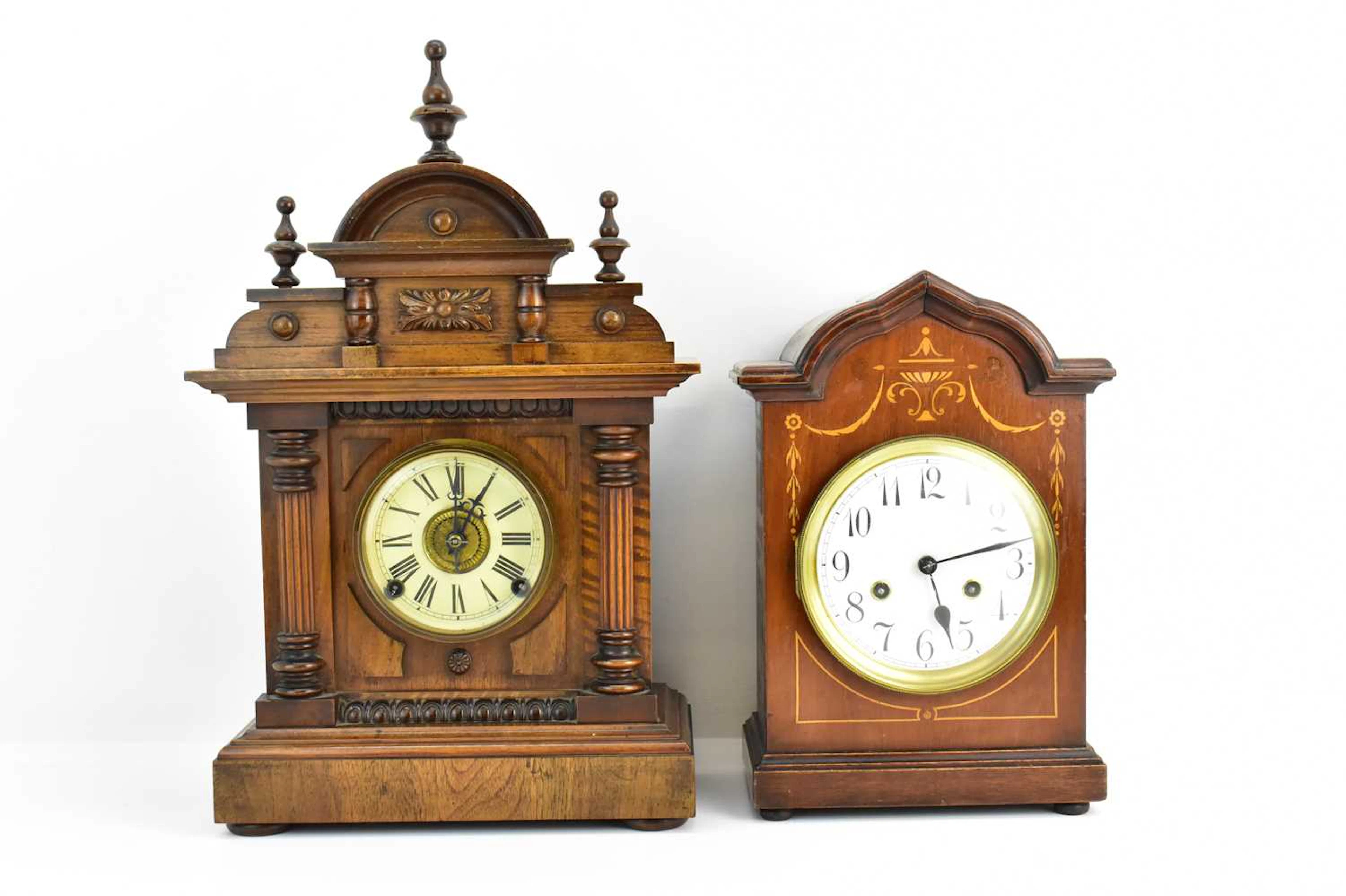 Two 19th century mantel clocks comprising a mahogany...