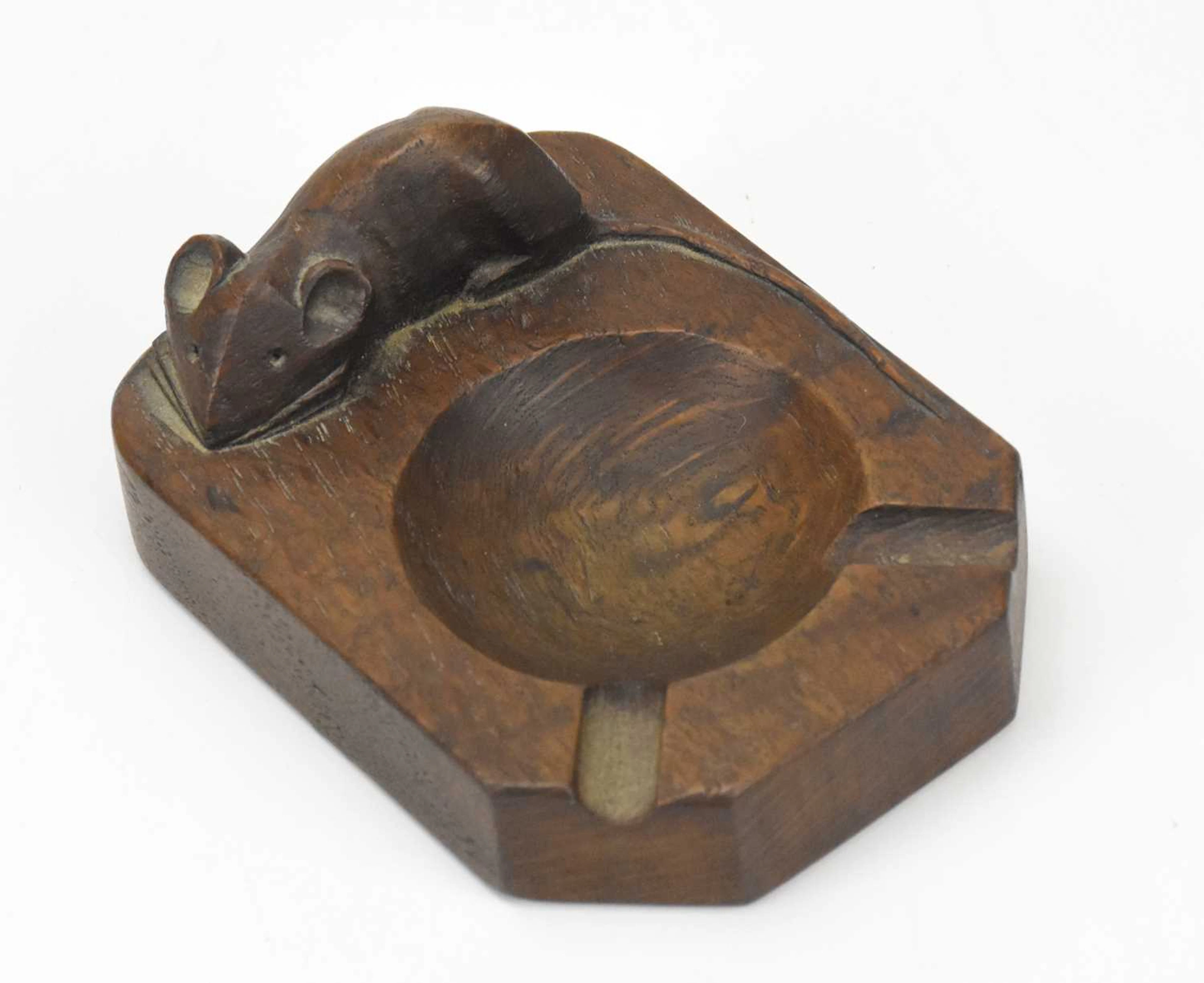 WORKSHOP OF ROBERT 'MOUSEMAN' THOMPSON; an early oak ashtray