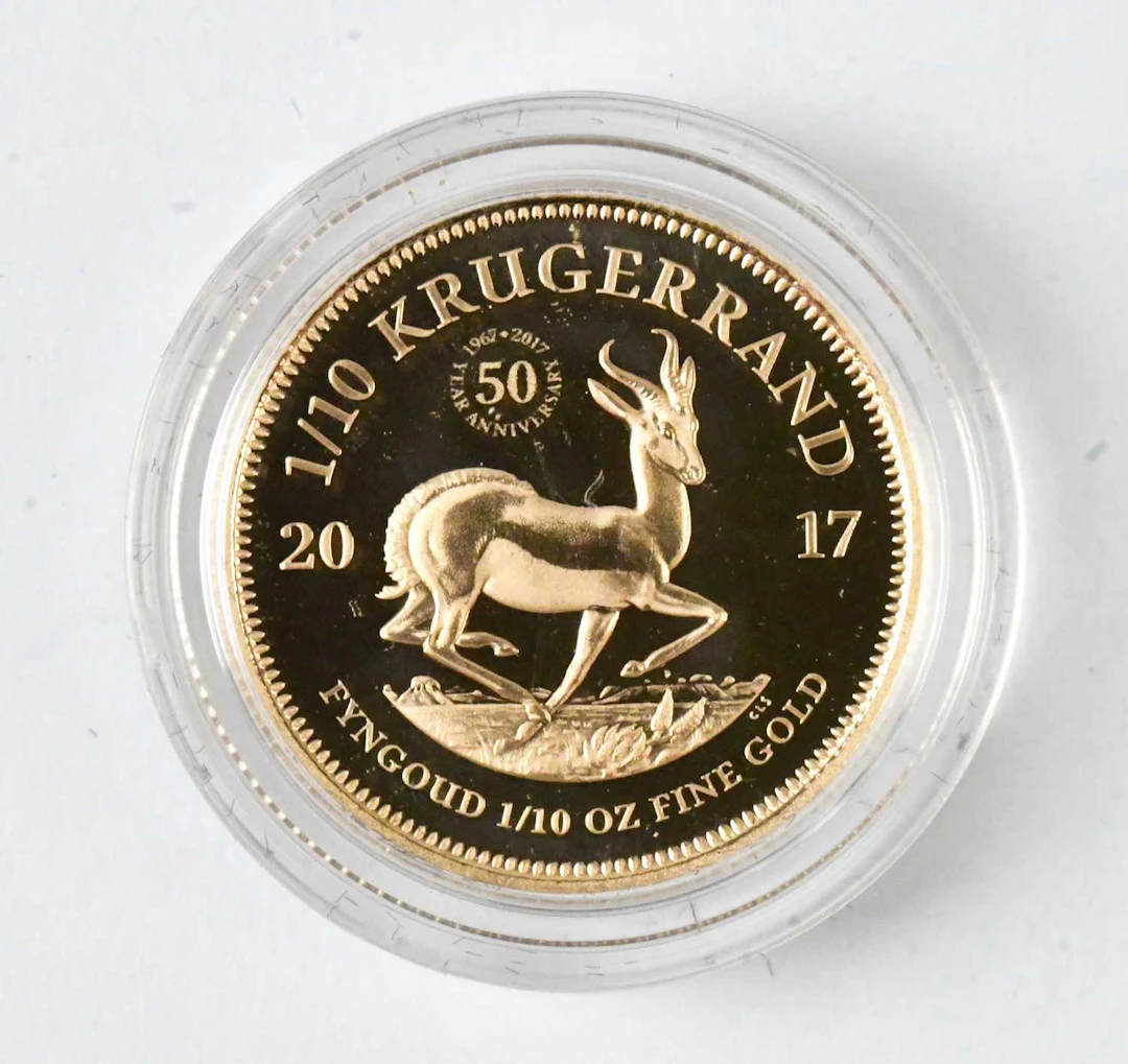 SOUTH AFRICAN MINT; a 1/10 oz gold proof krugerrand