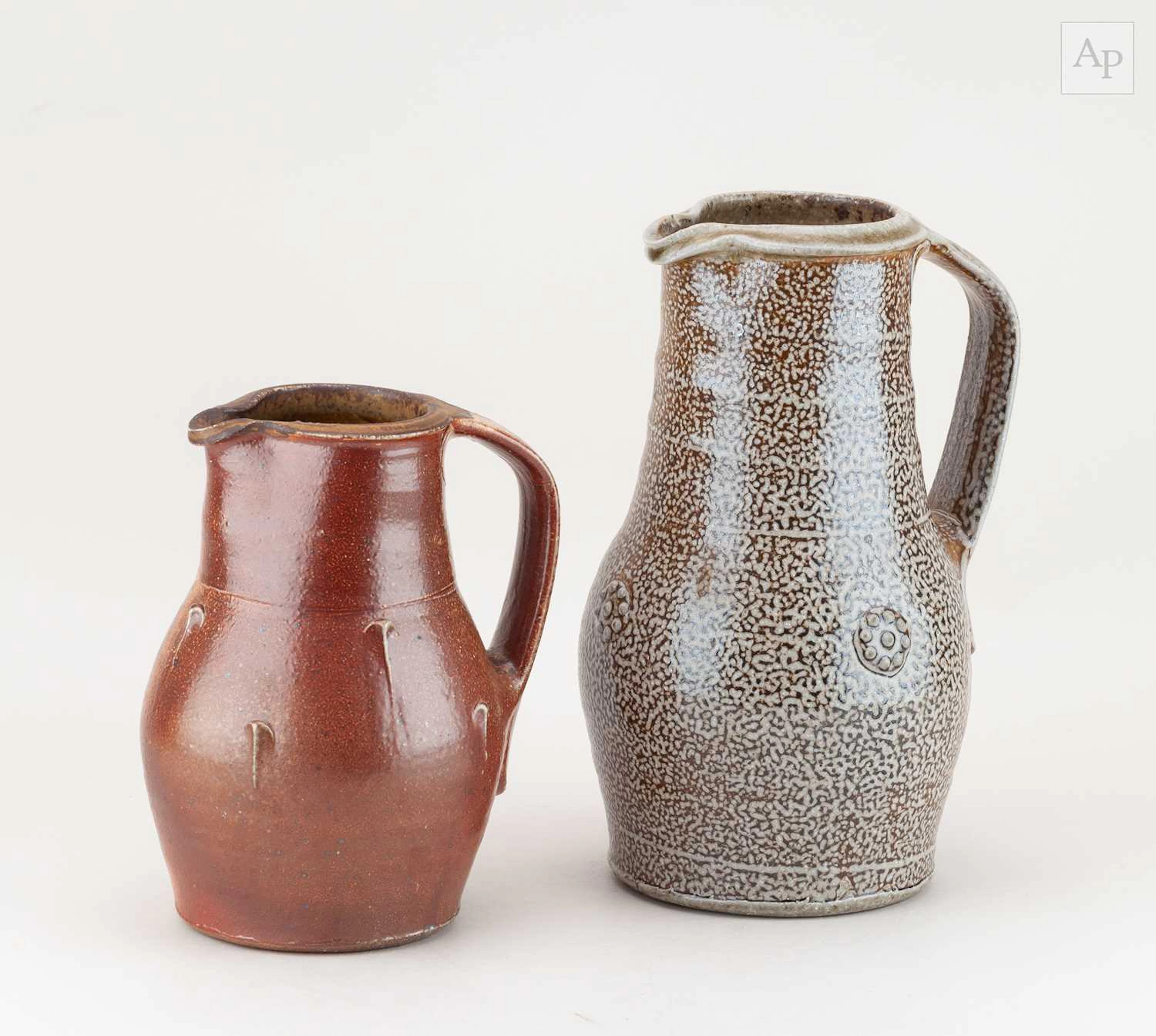 PHIL ROGERS (1951-2020); a salt glazed jug with applied decoration