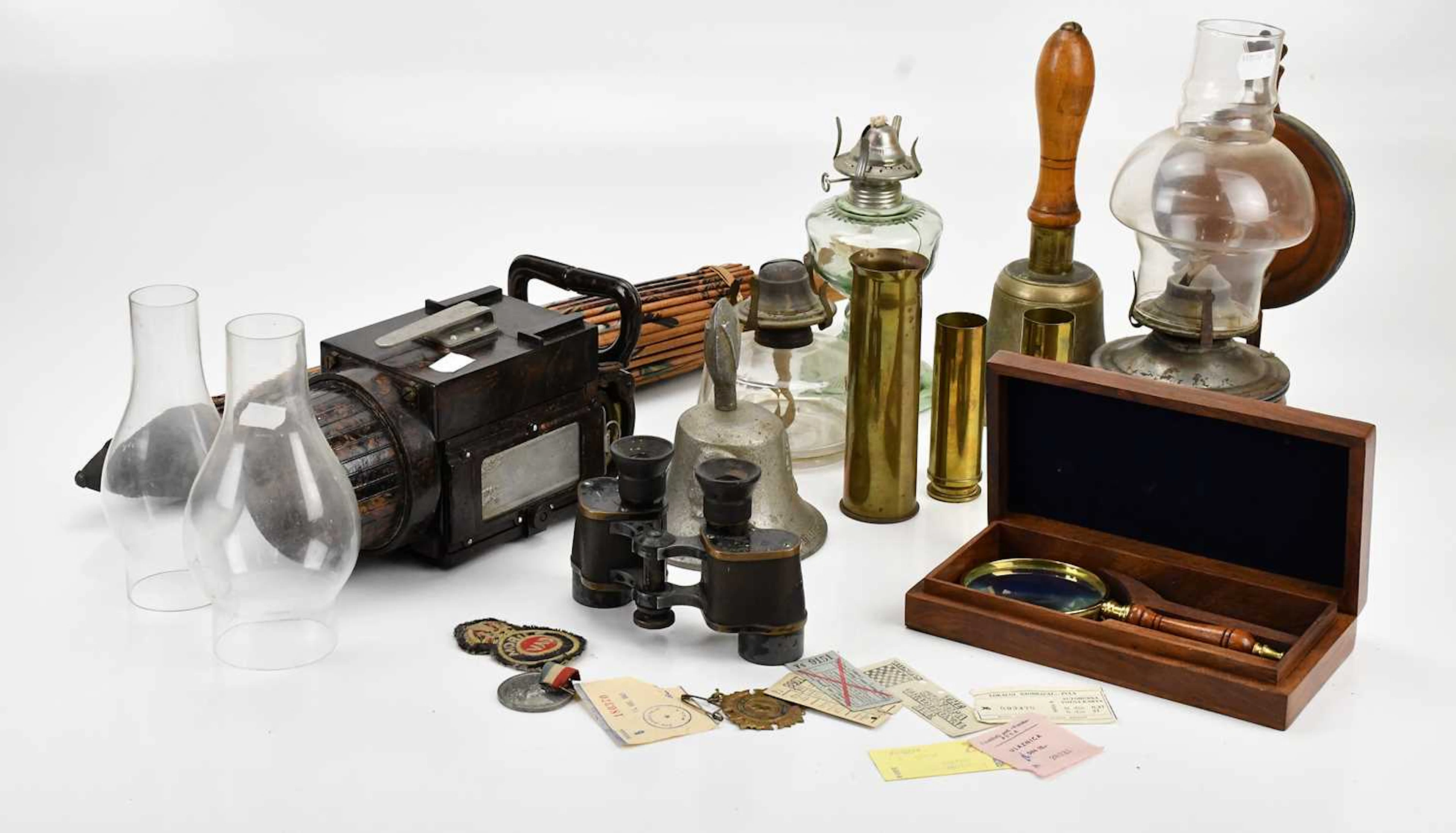 A wall mounted oil lamp