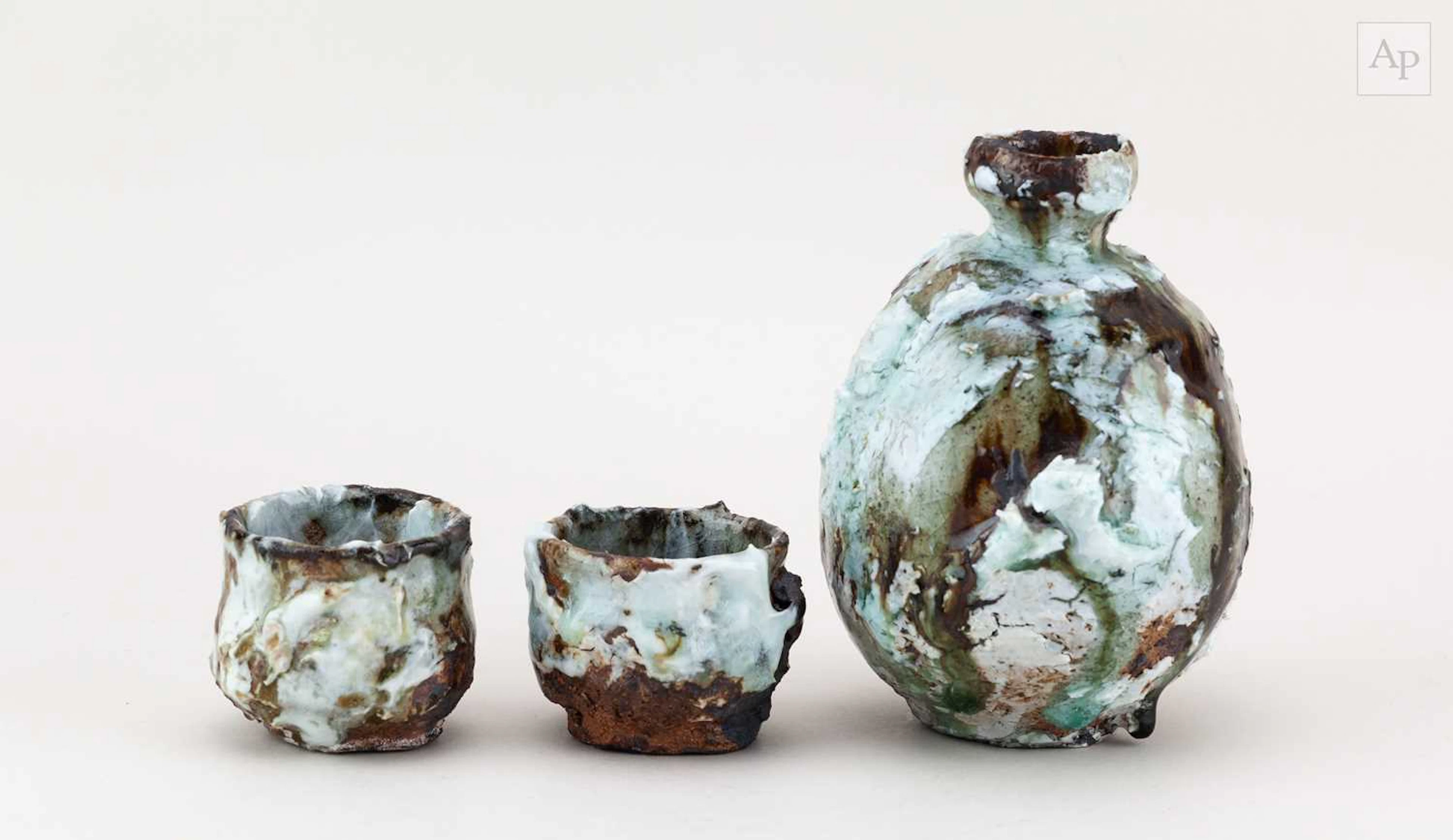 AKIKO HIRAI (born 1970); a stoneware sake bottle with...