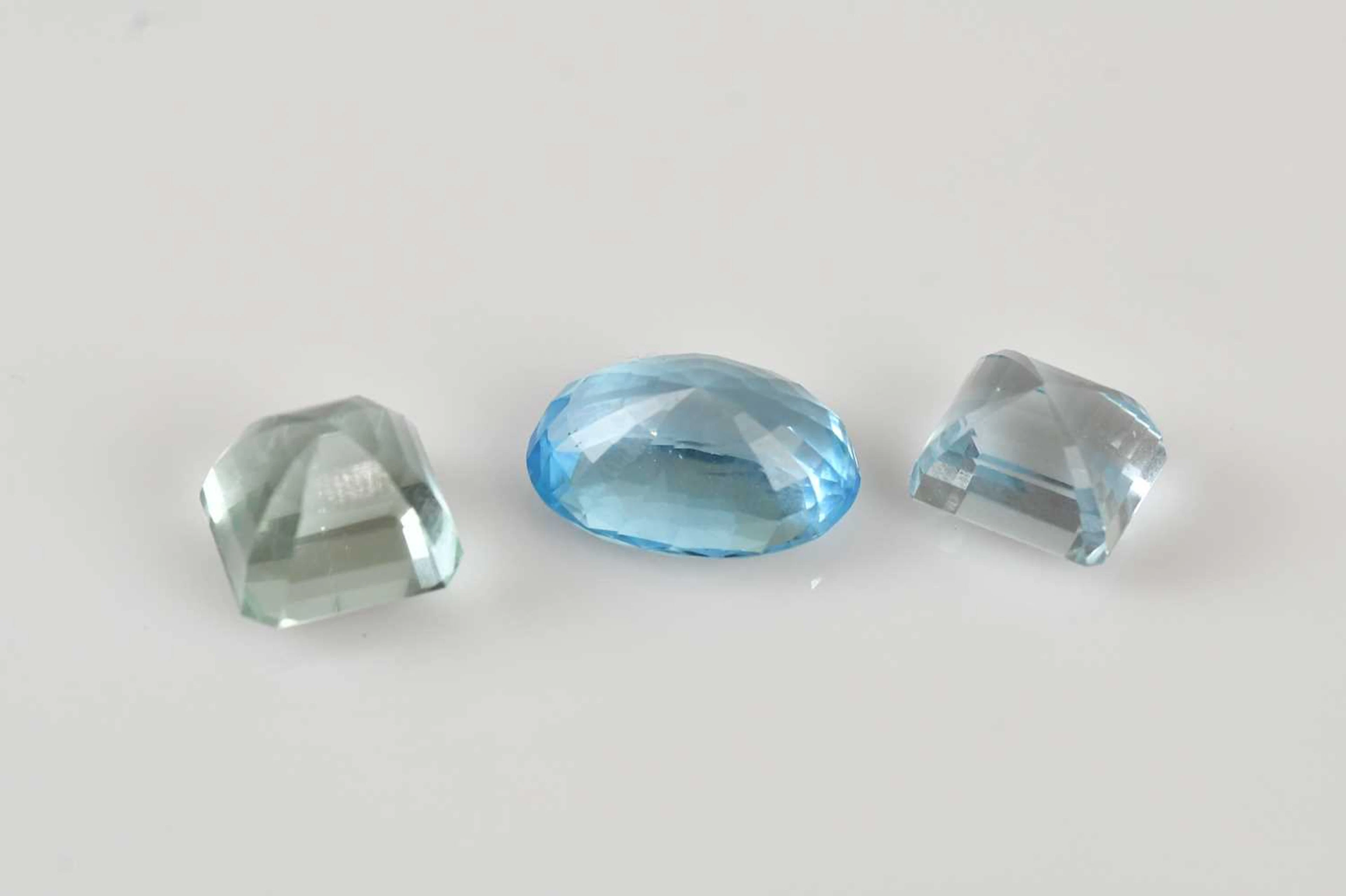 LOOSE GEMSTONES; two aquamarines