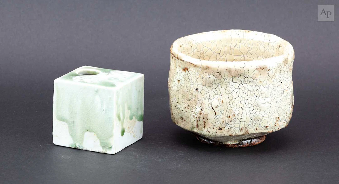 AKIKO HIRAI (born 1970); a stoneware chawan covered in...