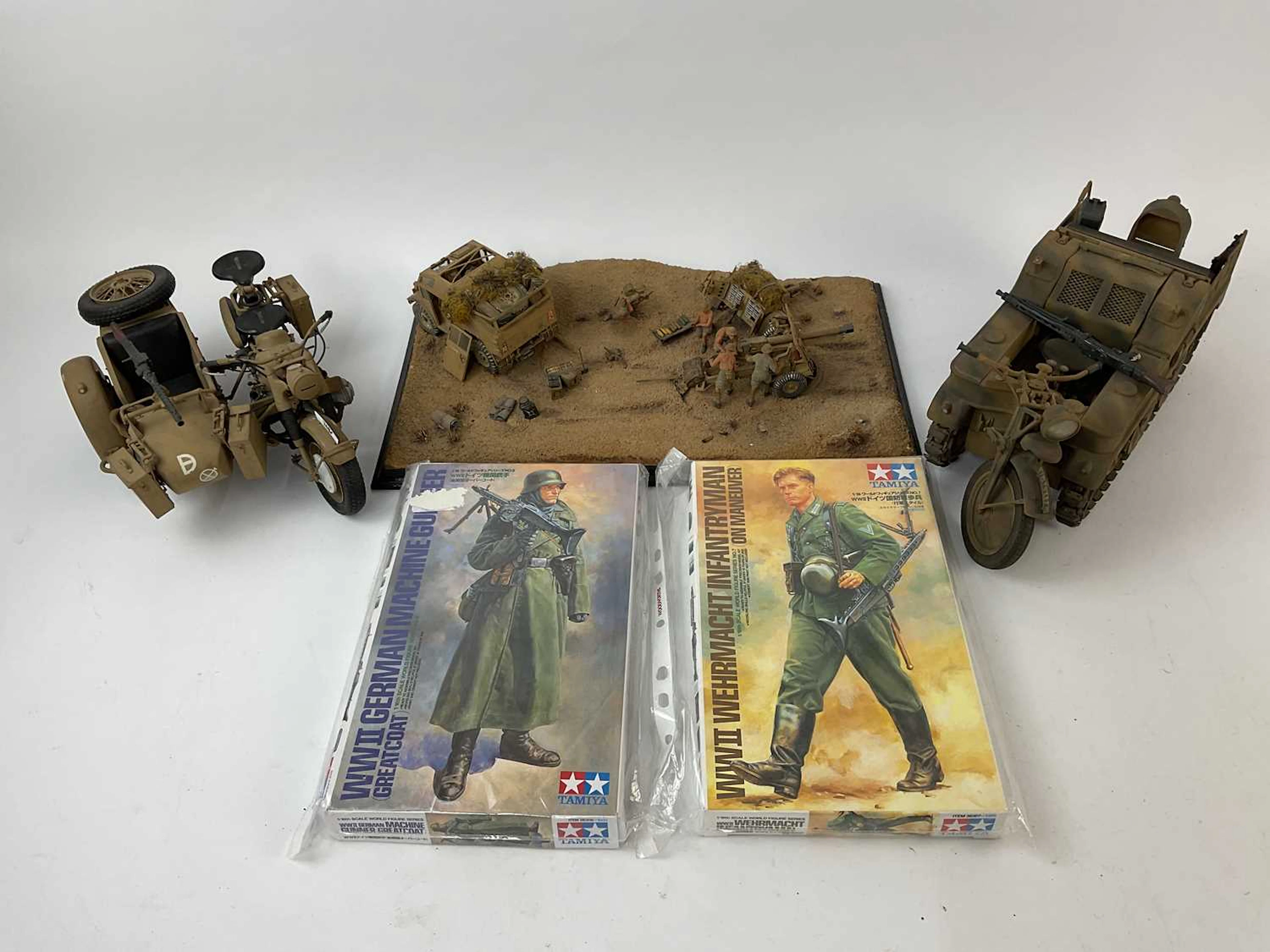 A quantity of Tamiya kits
