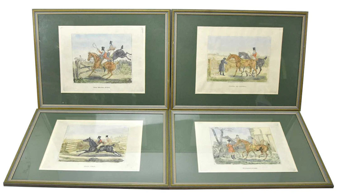 JAMES GILRAY; a set of four hunting prints