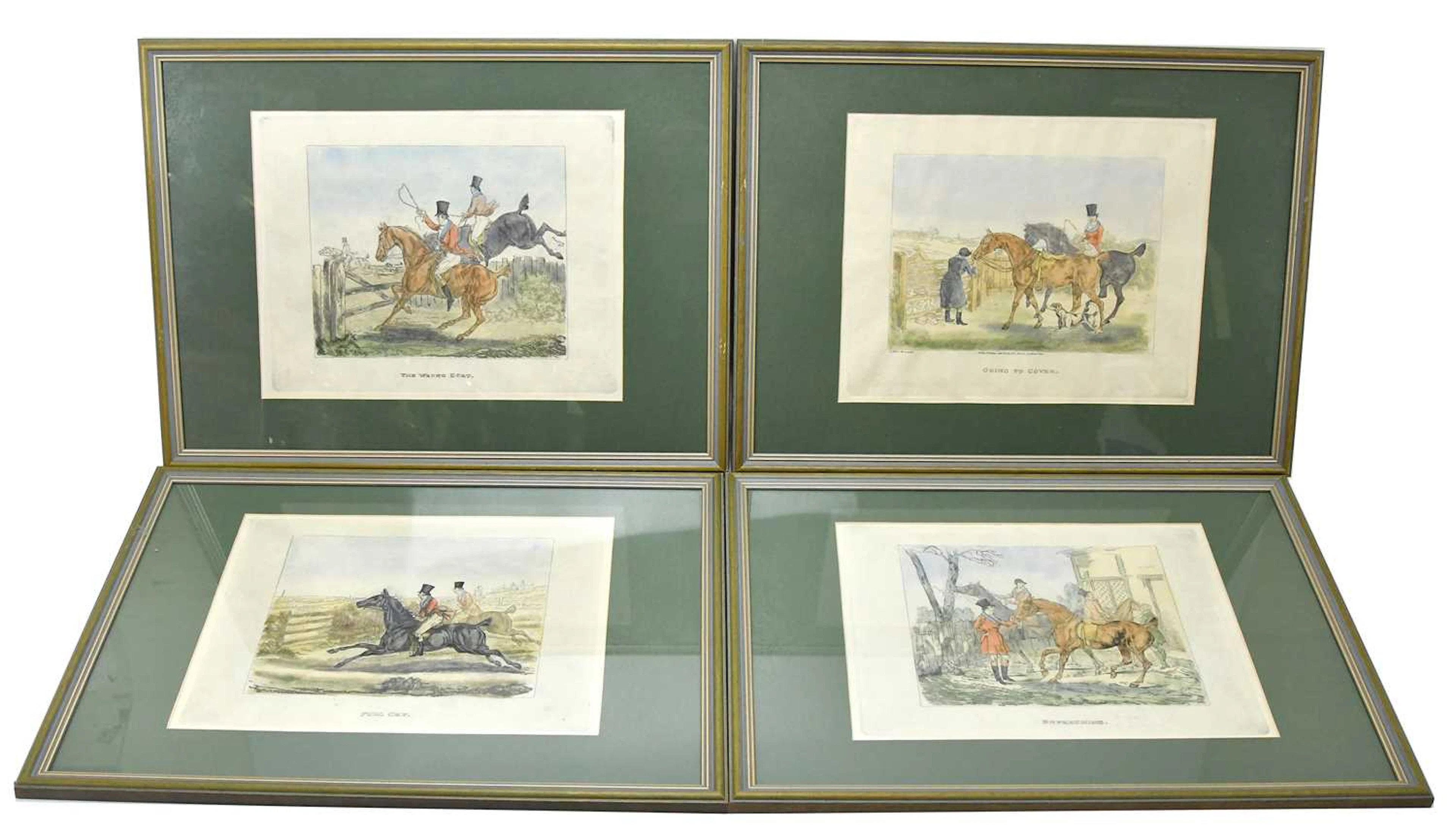 JAMES GILRAY; a set of four hunting prints