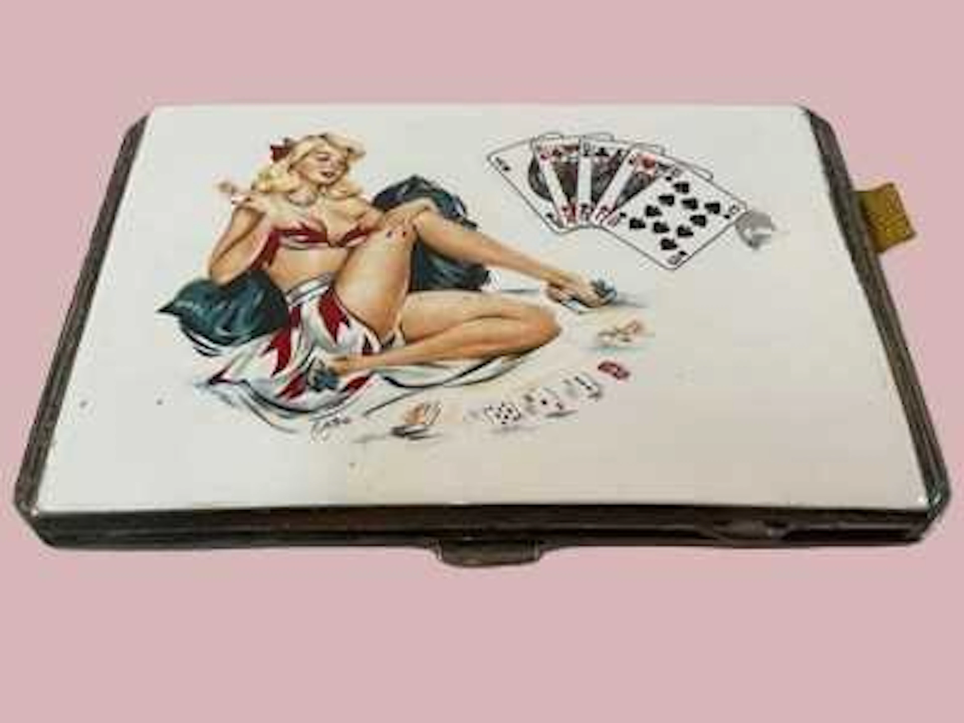 J COLLYER LTD; a George VI hallmarked silver and enamel cigarette case
