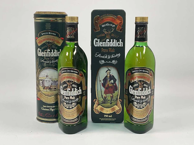 WHISKY; two bottles of Glenfiddich single malt Scotch whisky