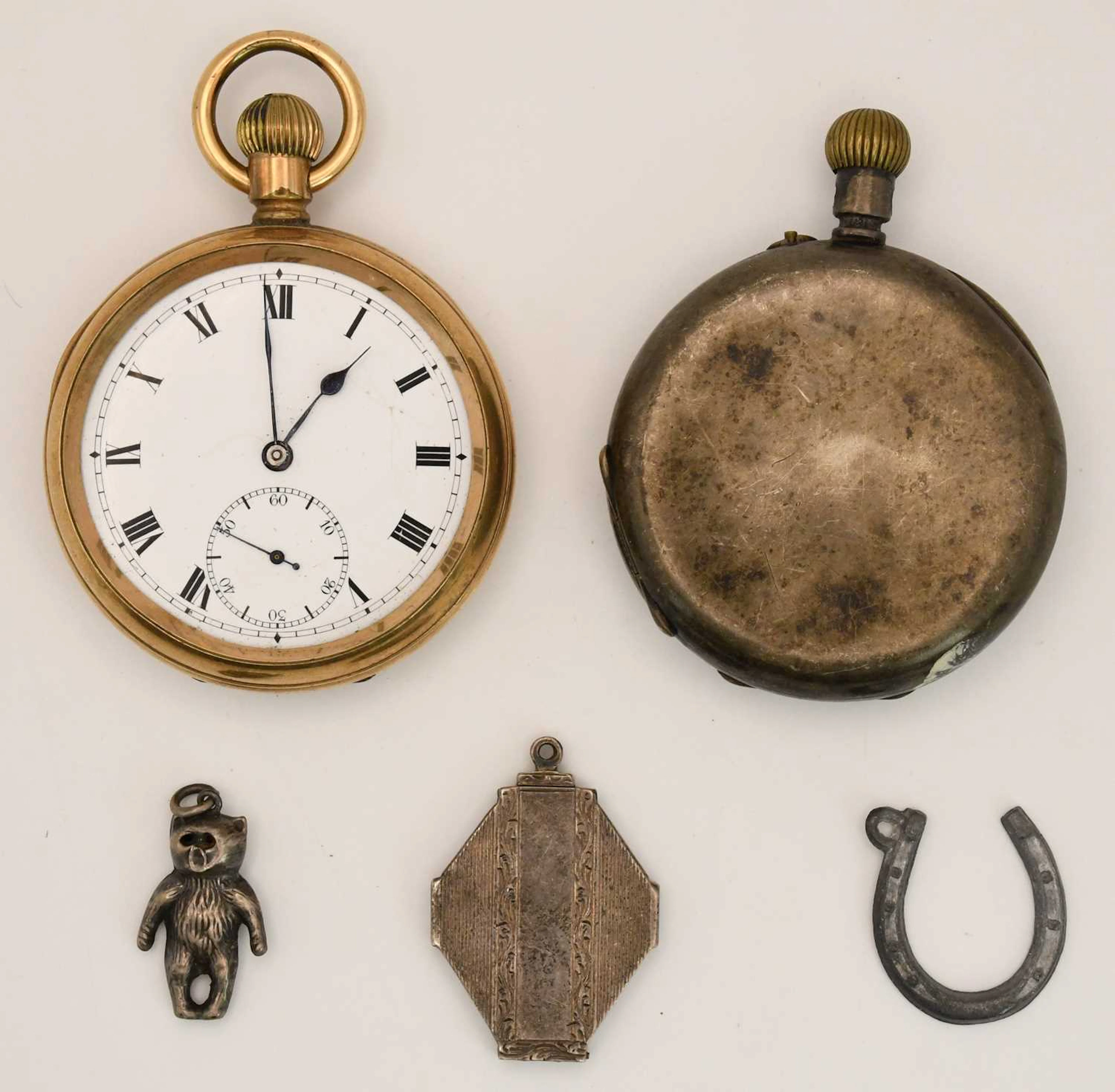 An early 20th century gold plated open face pocket watch