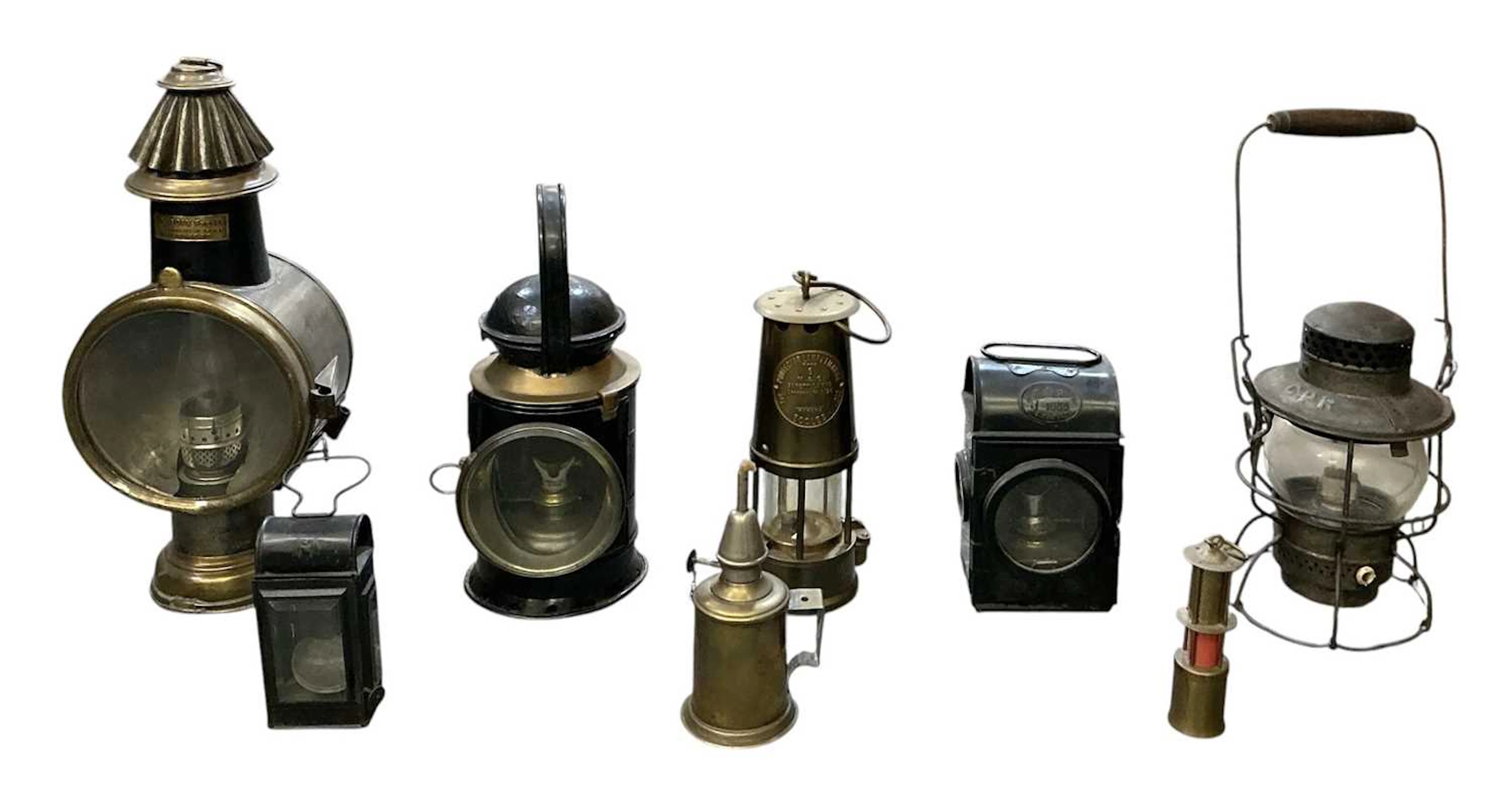 A collection of assorted early 20th century and later vintage lamps