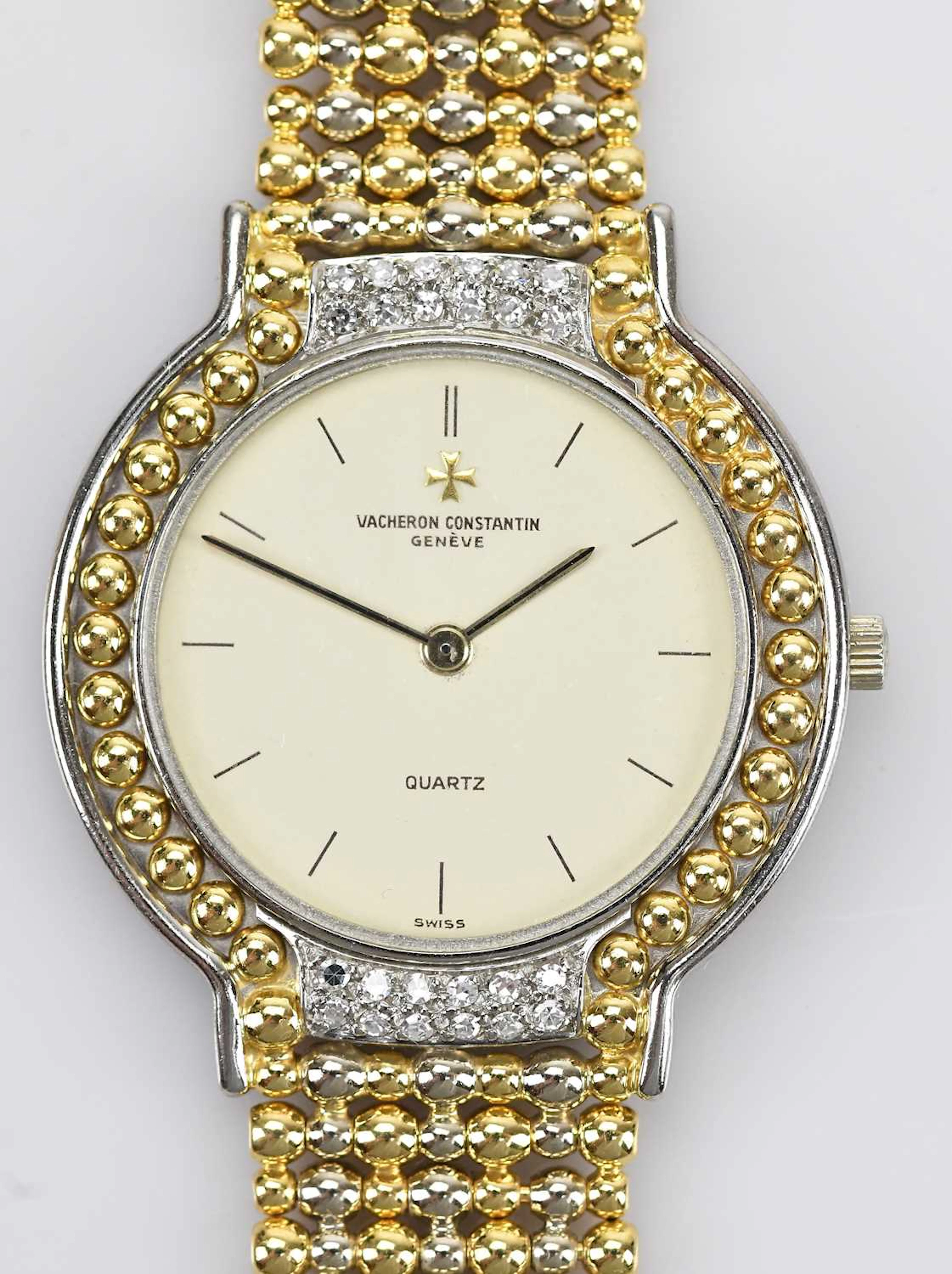 VACHERON CONSTANTIN; a lady's 18ct yellow gold and diamond set wristwatch