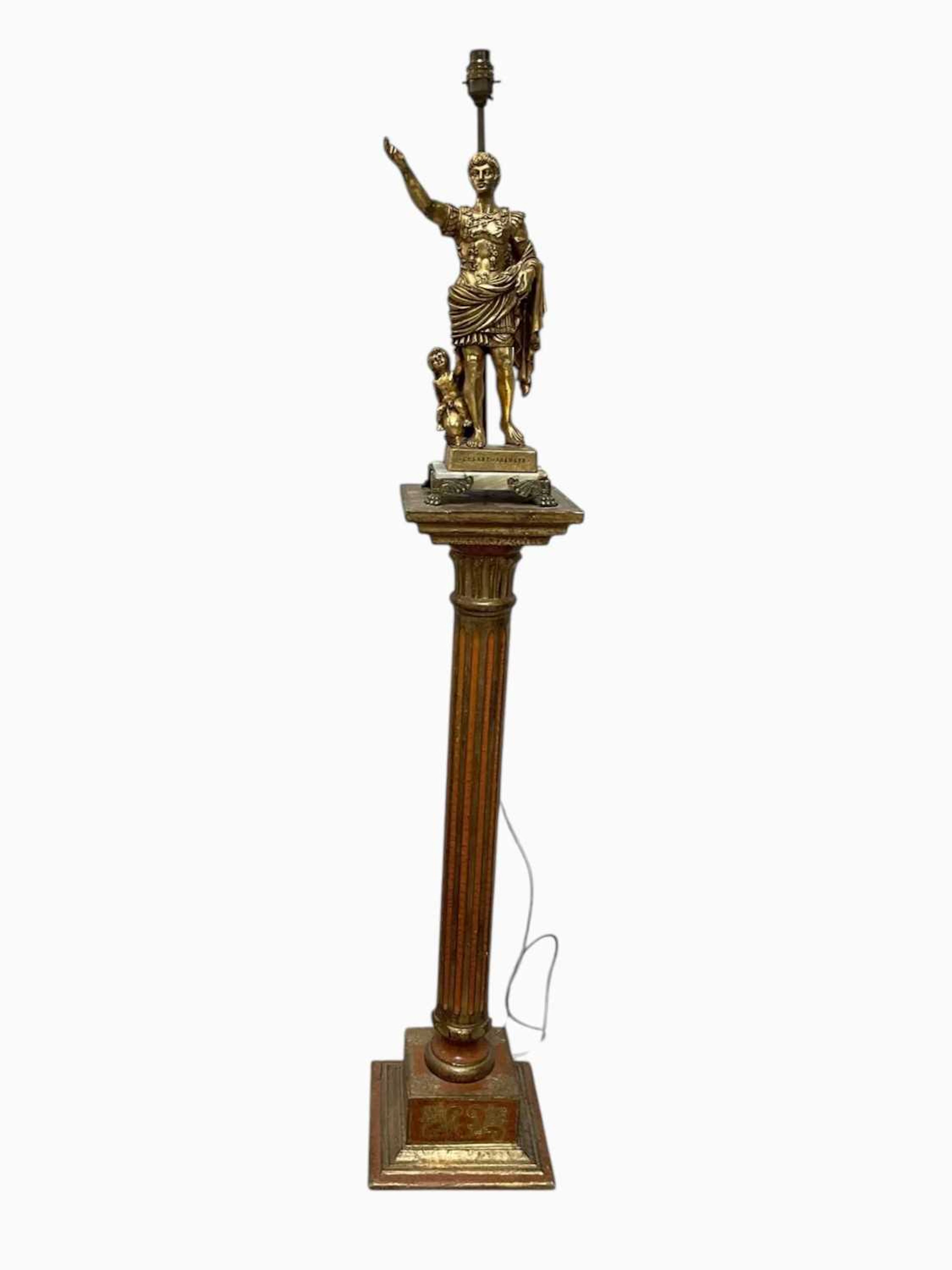 A modern figural lamp modelled as Augustus Caesar