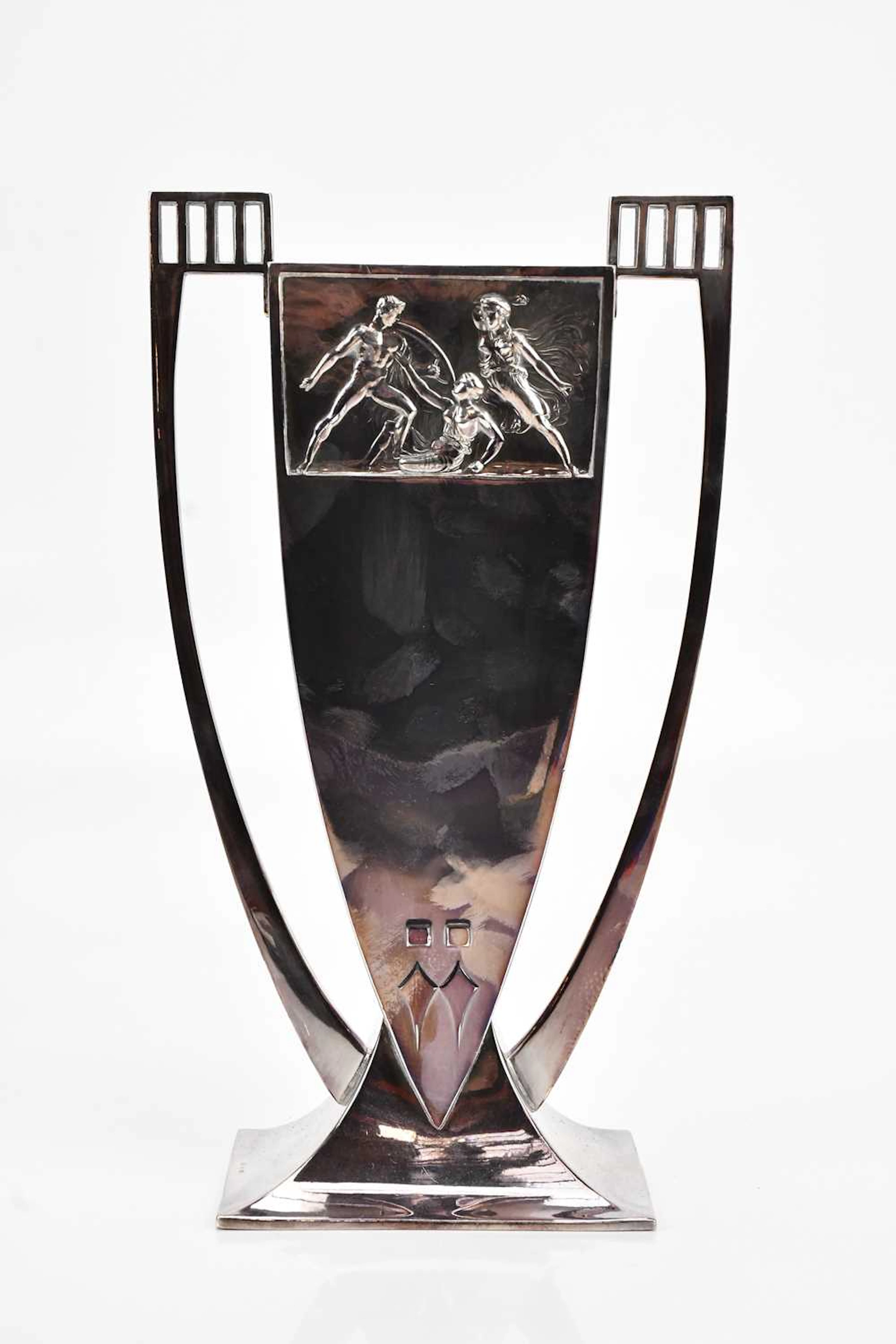 WMF; a good Art Nouveau twin handled pedestal vase