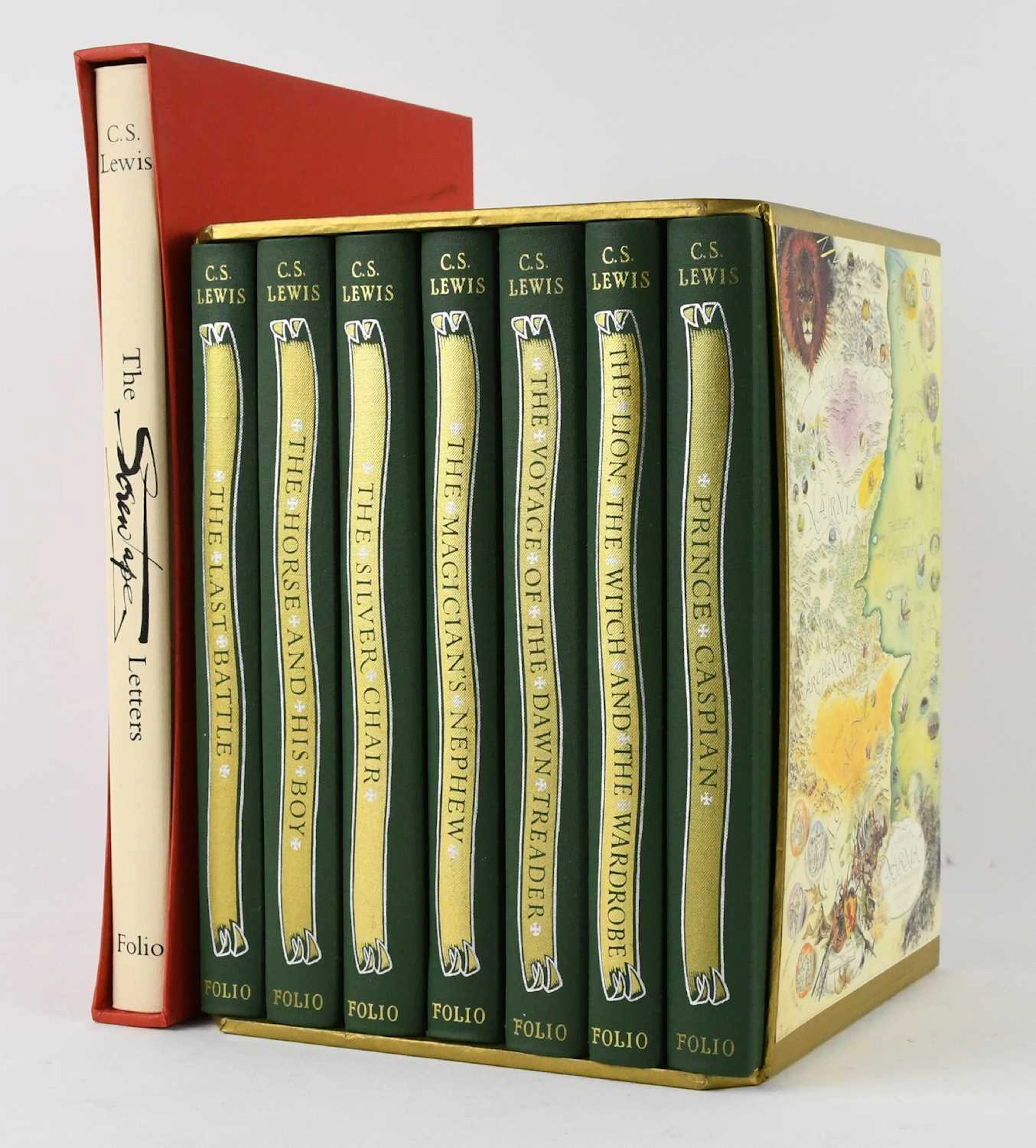 FOLIO SOCIETY; two volumes by C S Lewis including seven-book volume