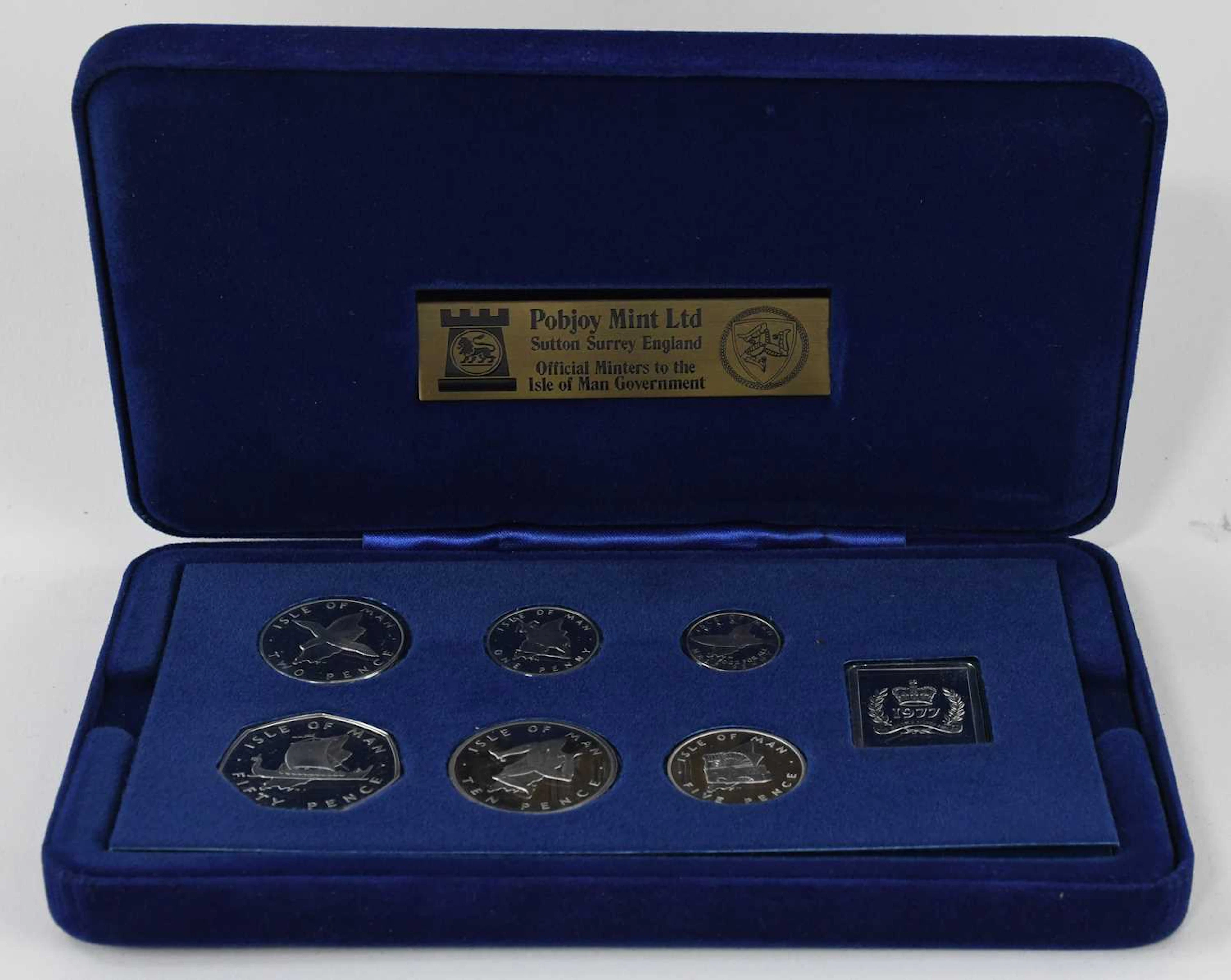 POBJOY MINT; a cased commemorative Isle of Man silver proof six-coin set