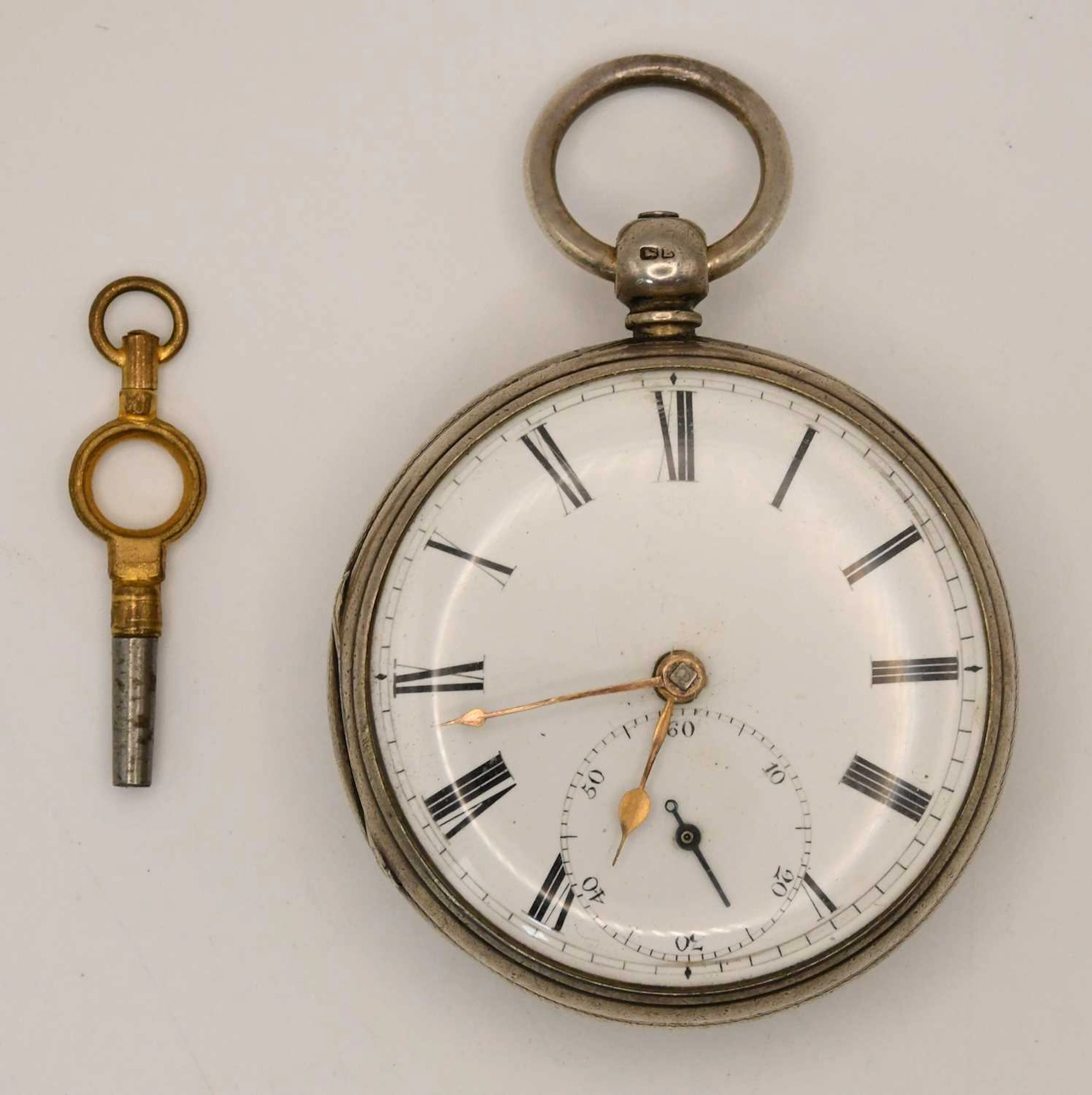 A Victorian hallmarked silver cased open face key wind pocket watch