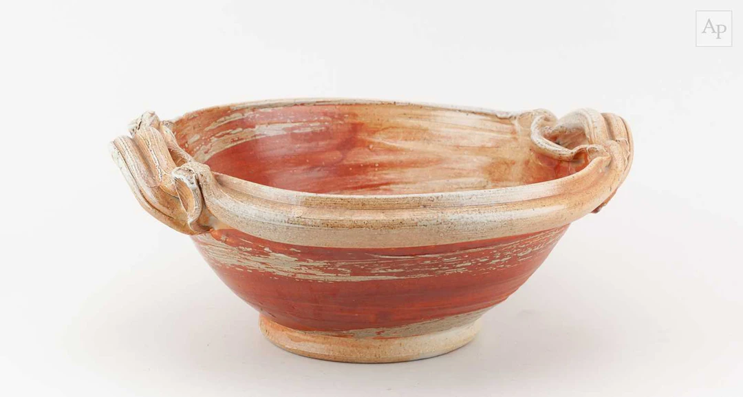 RUTHANNE TUDBALL (born 1948); a large stoneware twin handled bowl co