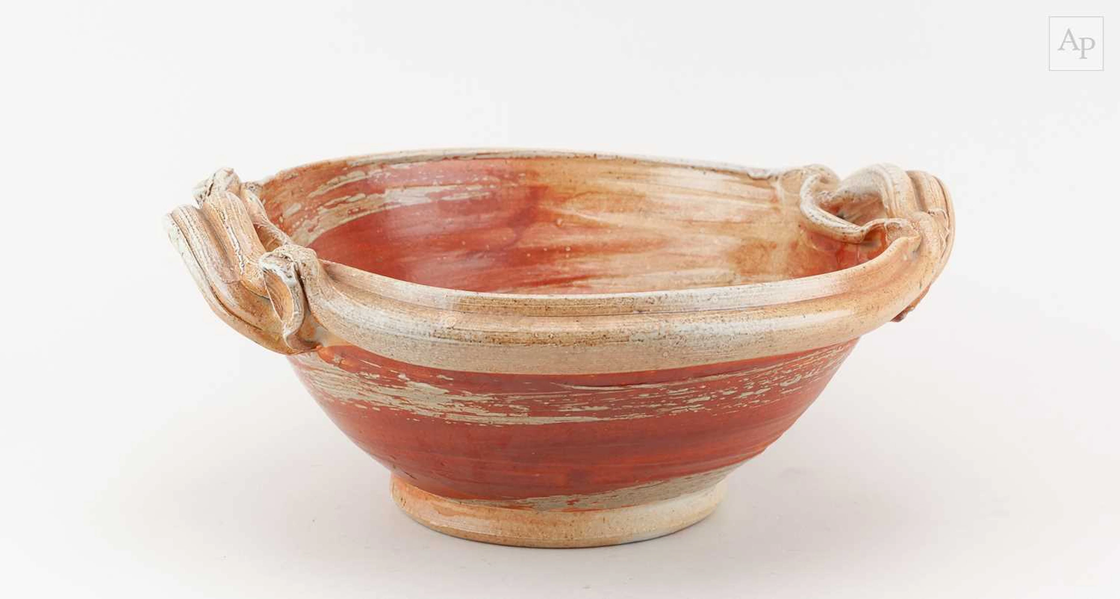 RUTHANNE TUDBALL (born 1948); a large stoneware twin handled bowl co