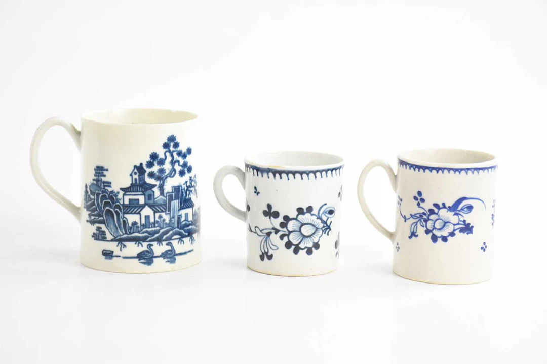 LIVERPOOL; two 18th century porcelain coffee cans