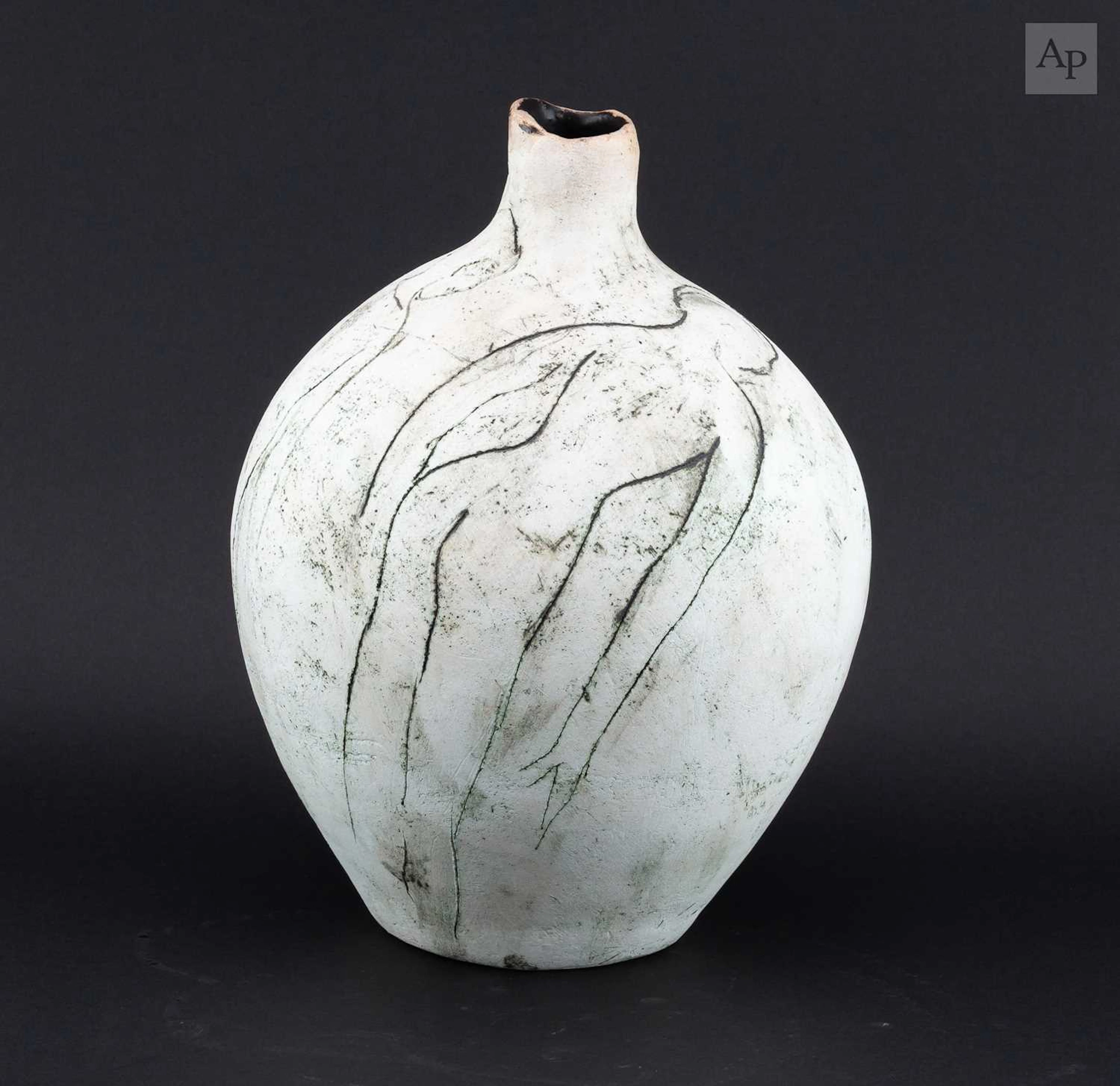 NANCY BALDWIN (1934-2021); an earthenware bottle...