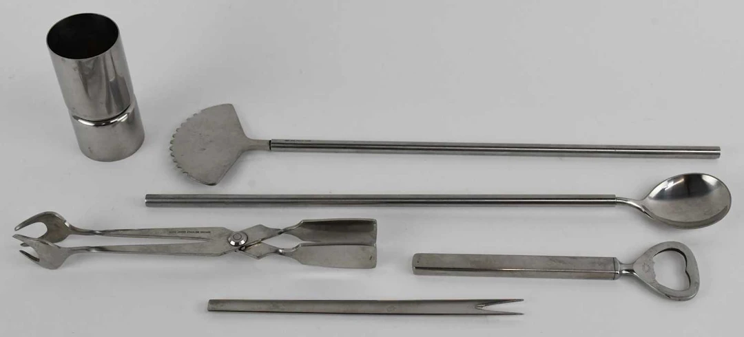 GEORG JENSEN; a modern contemporary Danish stainless steel cocktail set