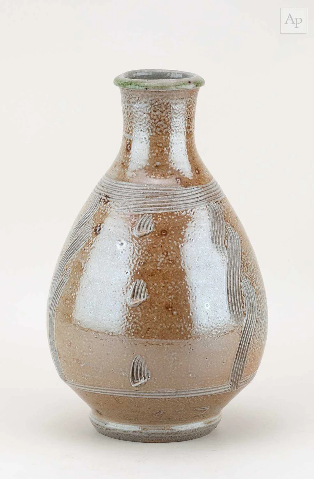 PHIL ROGERS (1951-2020); a salt glazed Korean bottle with combed decoration