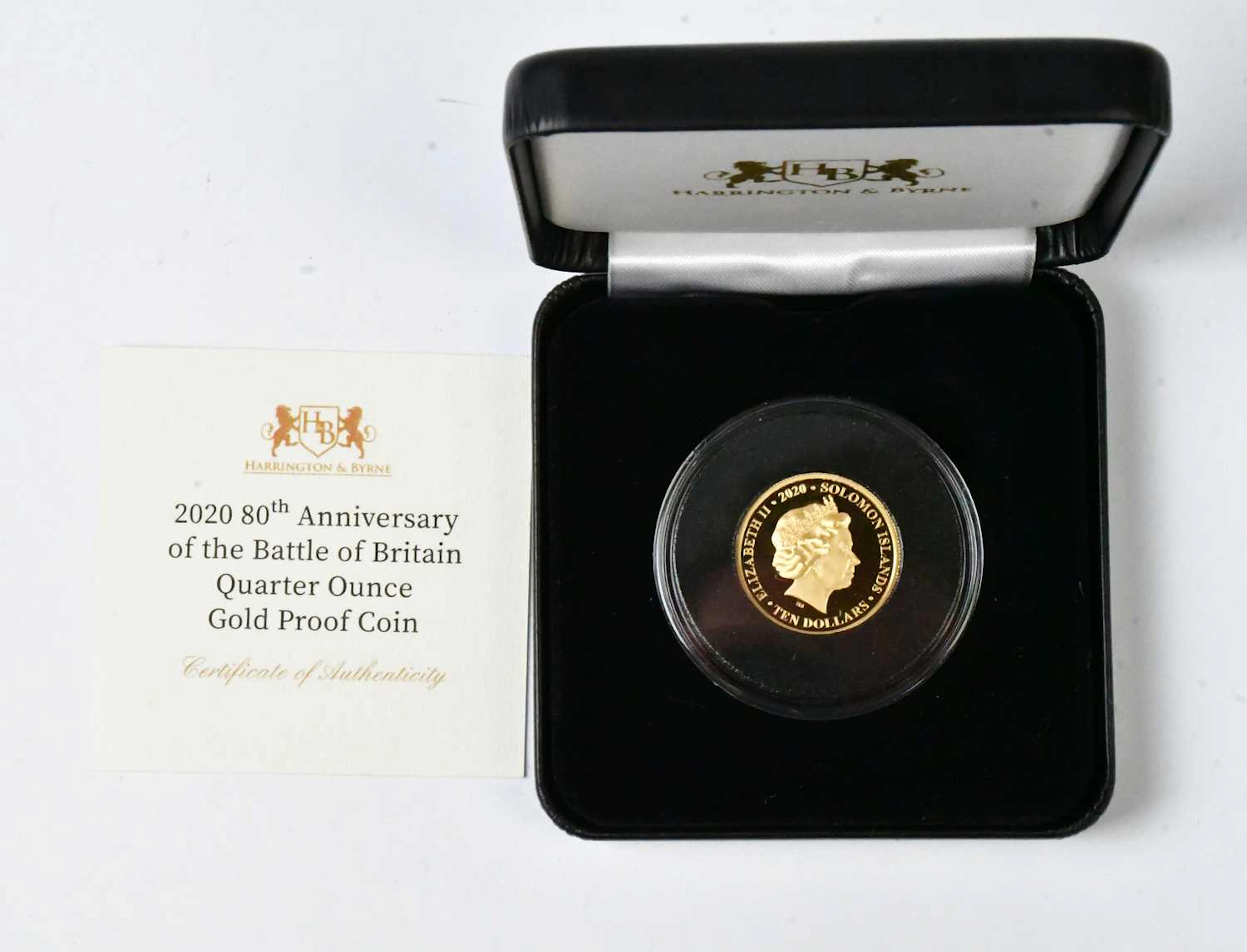 HARRINGTON & BYRNE; a 1/4 oz 22ct gold proof commemorative coin