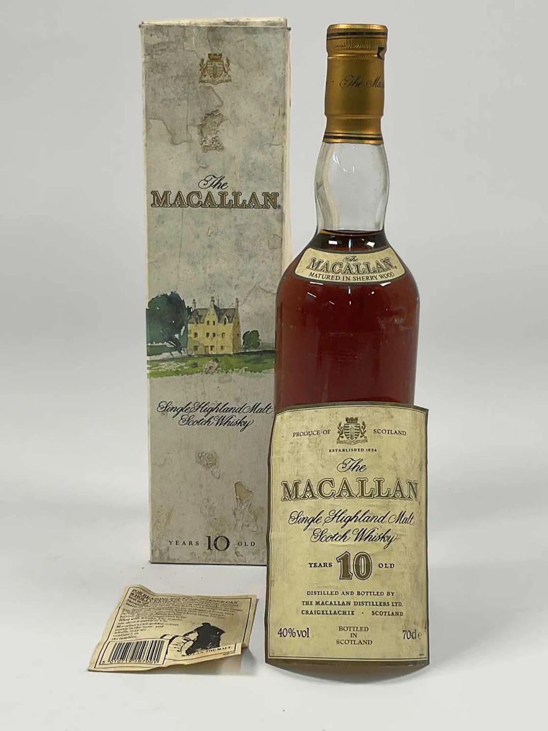 WHISKY; a bottle of The Macallan single Highland malt 10 year old Scotch whisky