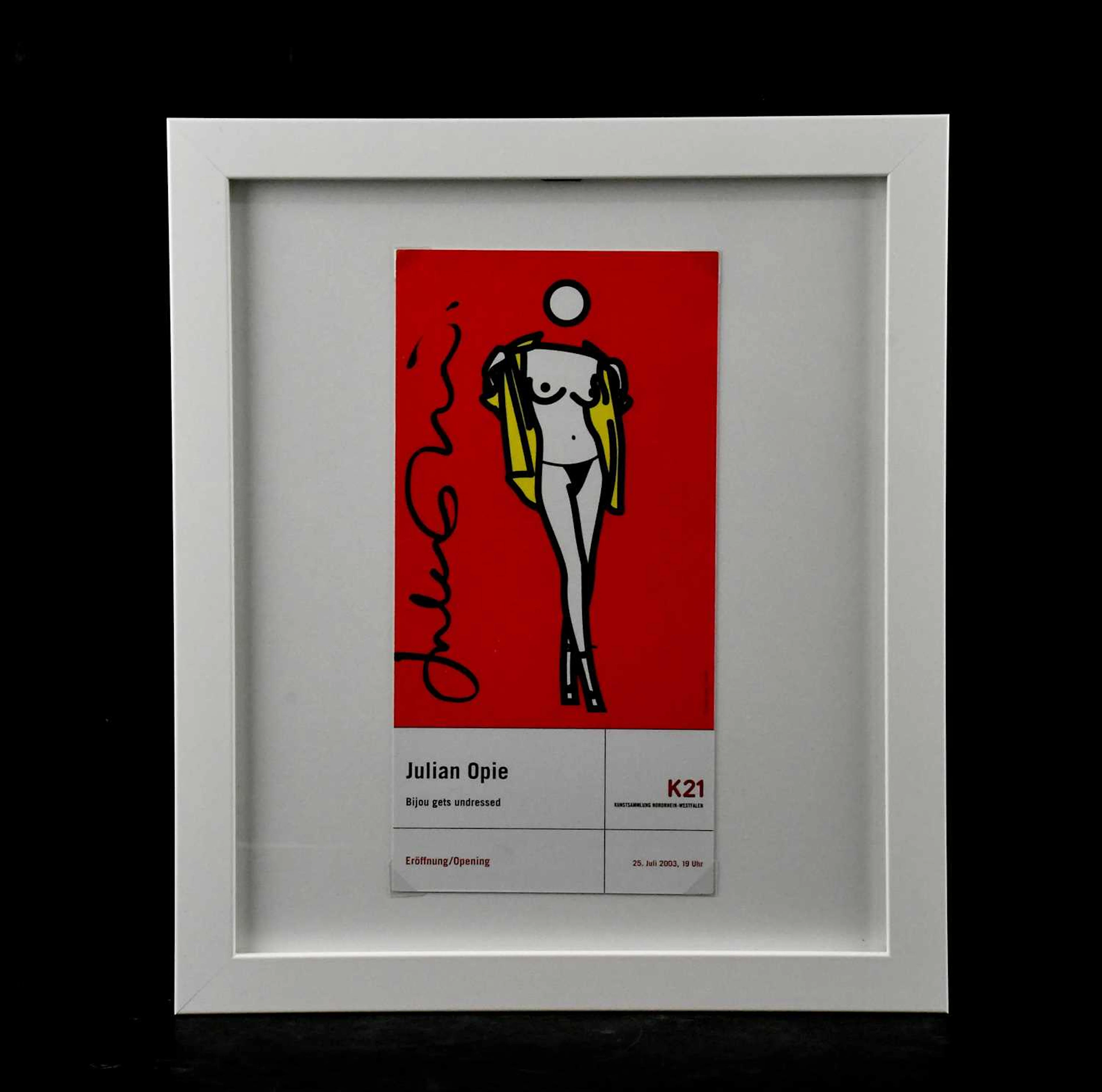JULIAN OPIE (born 1958); ink signed poster