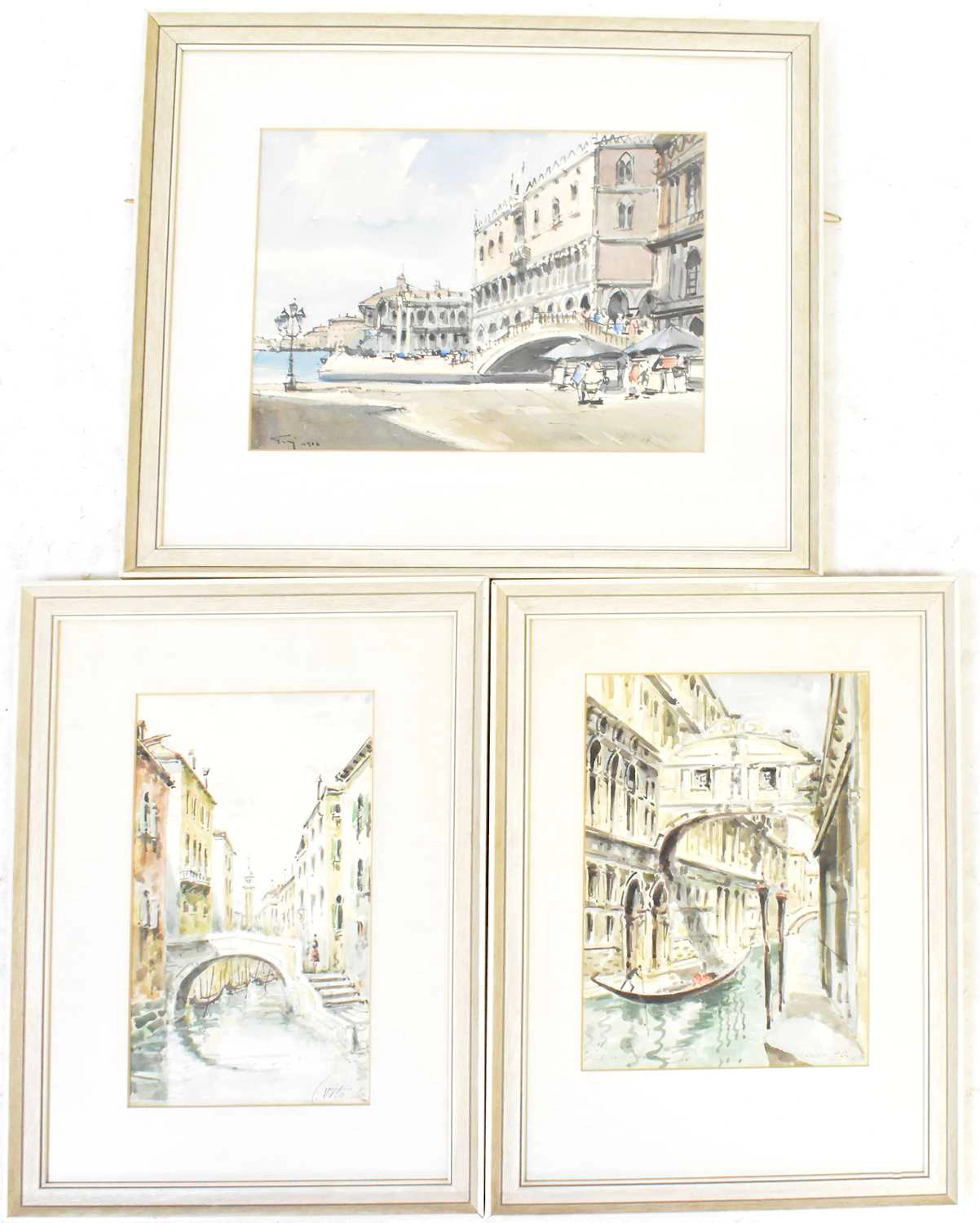 Three 20th century Italian School watercolours by various...