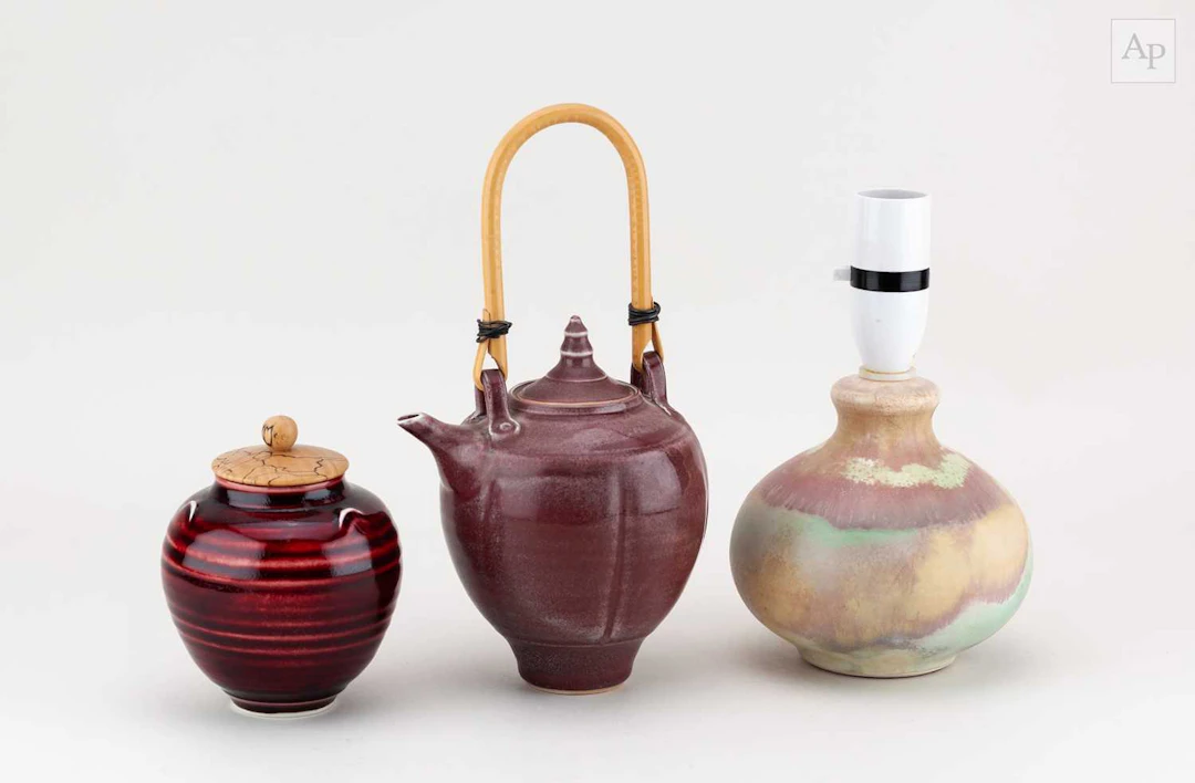 BRIDGET DRAKEFORD (born 1946); a lobed porcelain teapot...