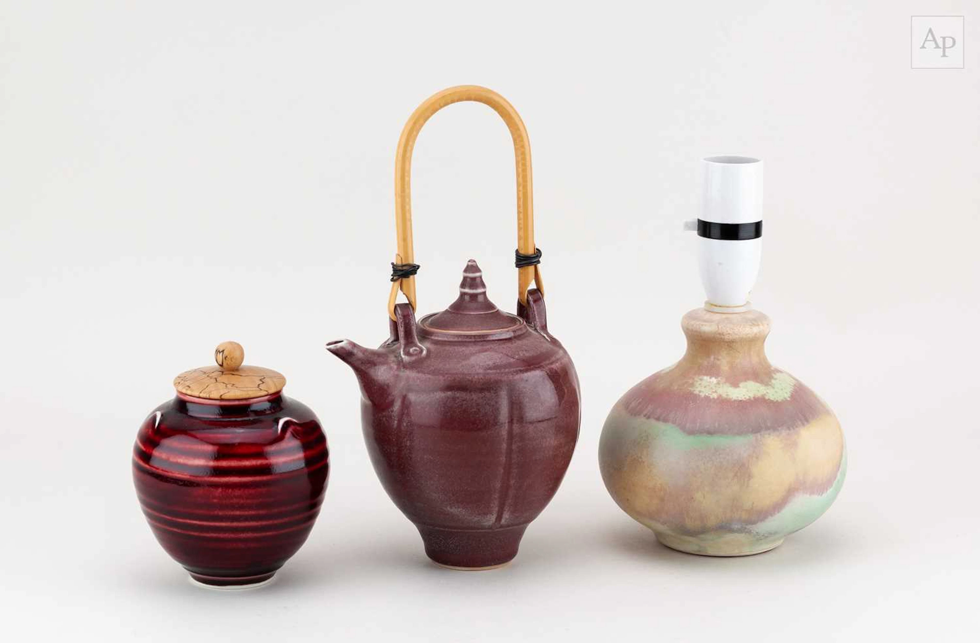 BRIDGET DRAKEFORD (born 1946); a lobed porcelain teapot...