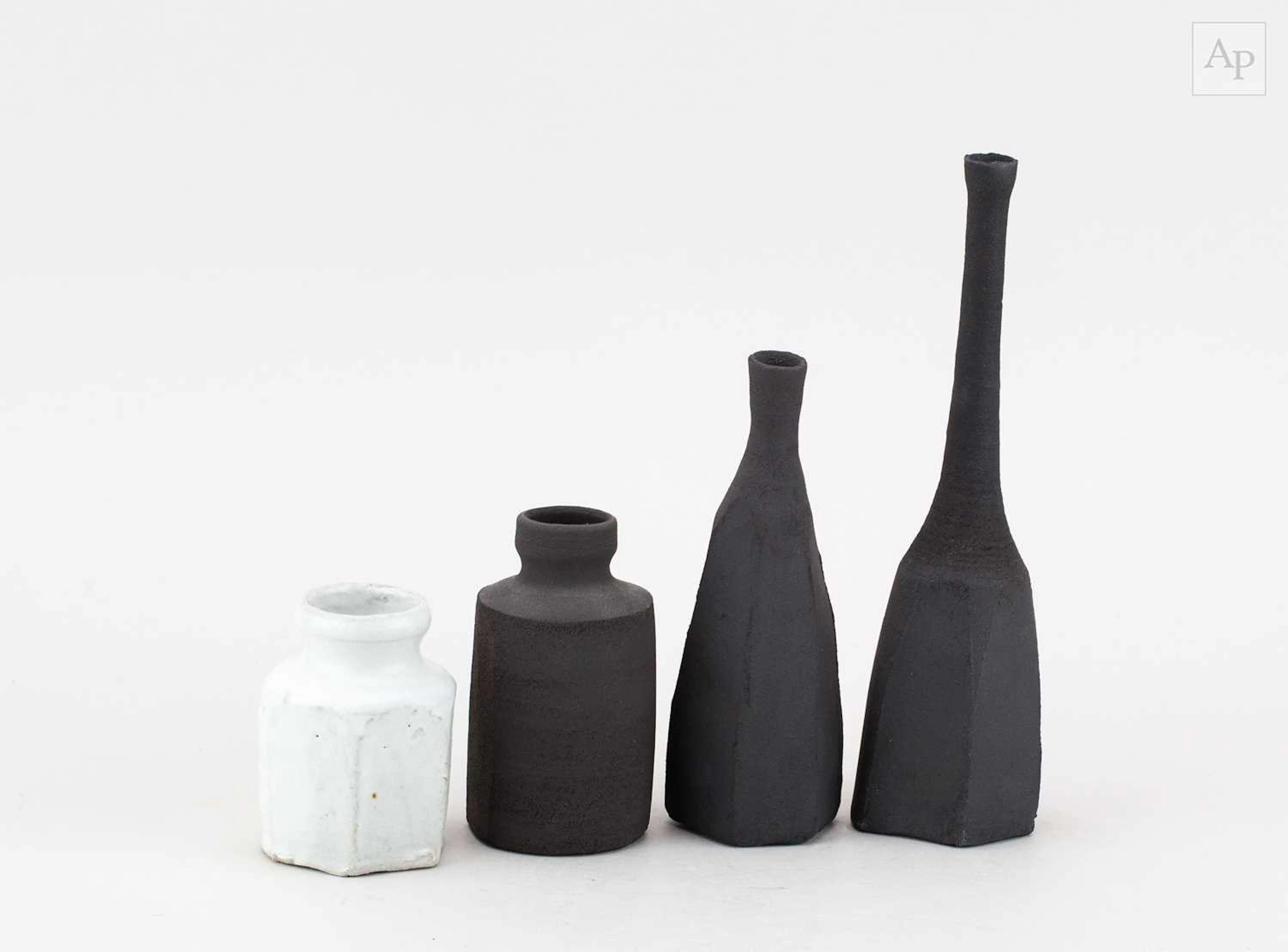 AKIKO HIRAI (born 1970); a group of four stoneware Morandi bottles