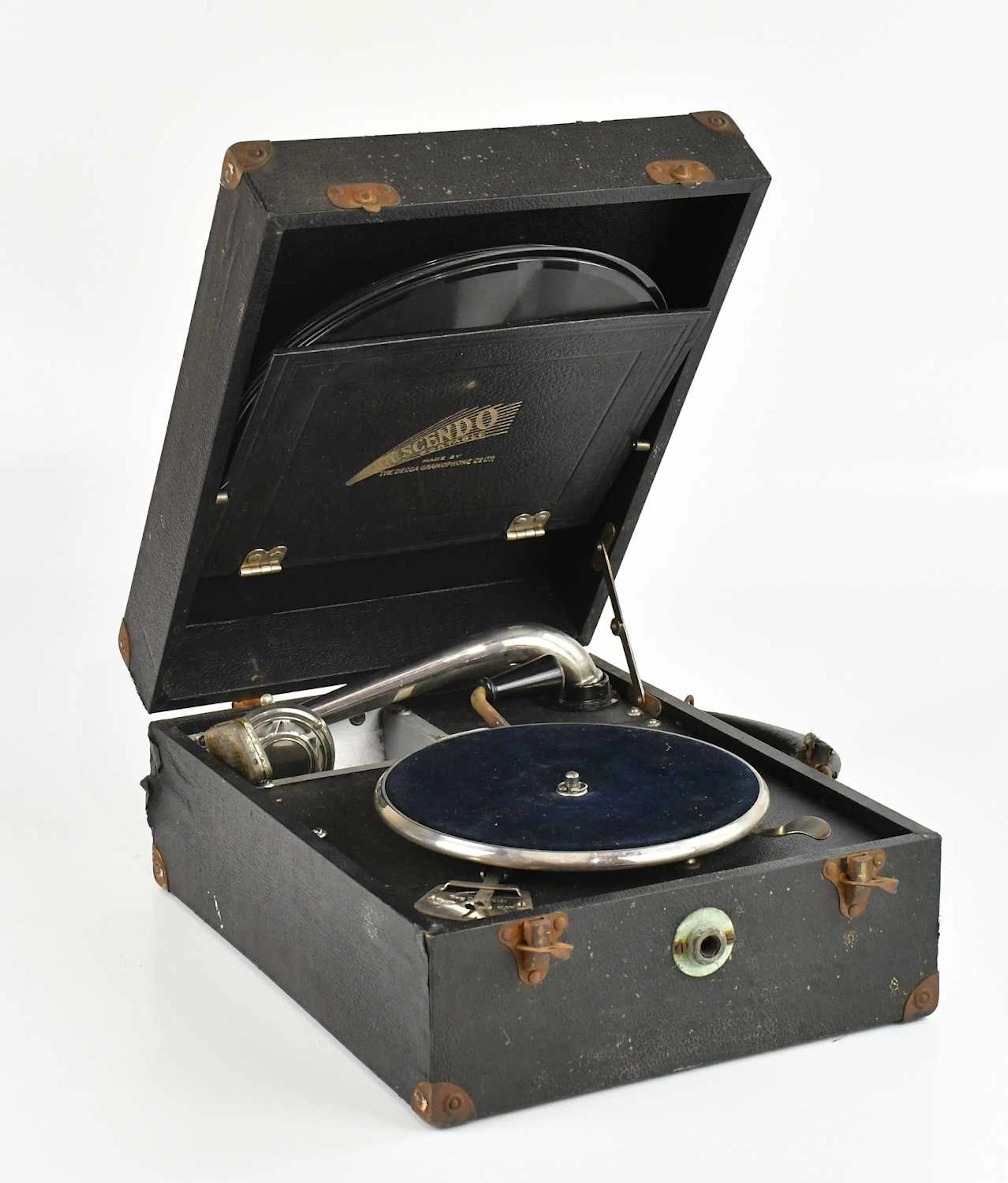 A vintage wind-up gramophone