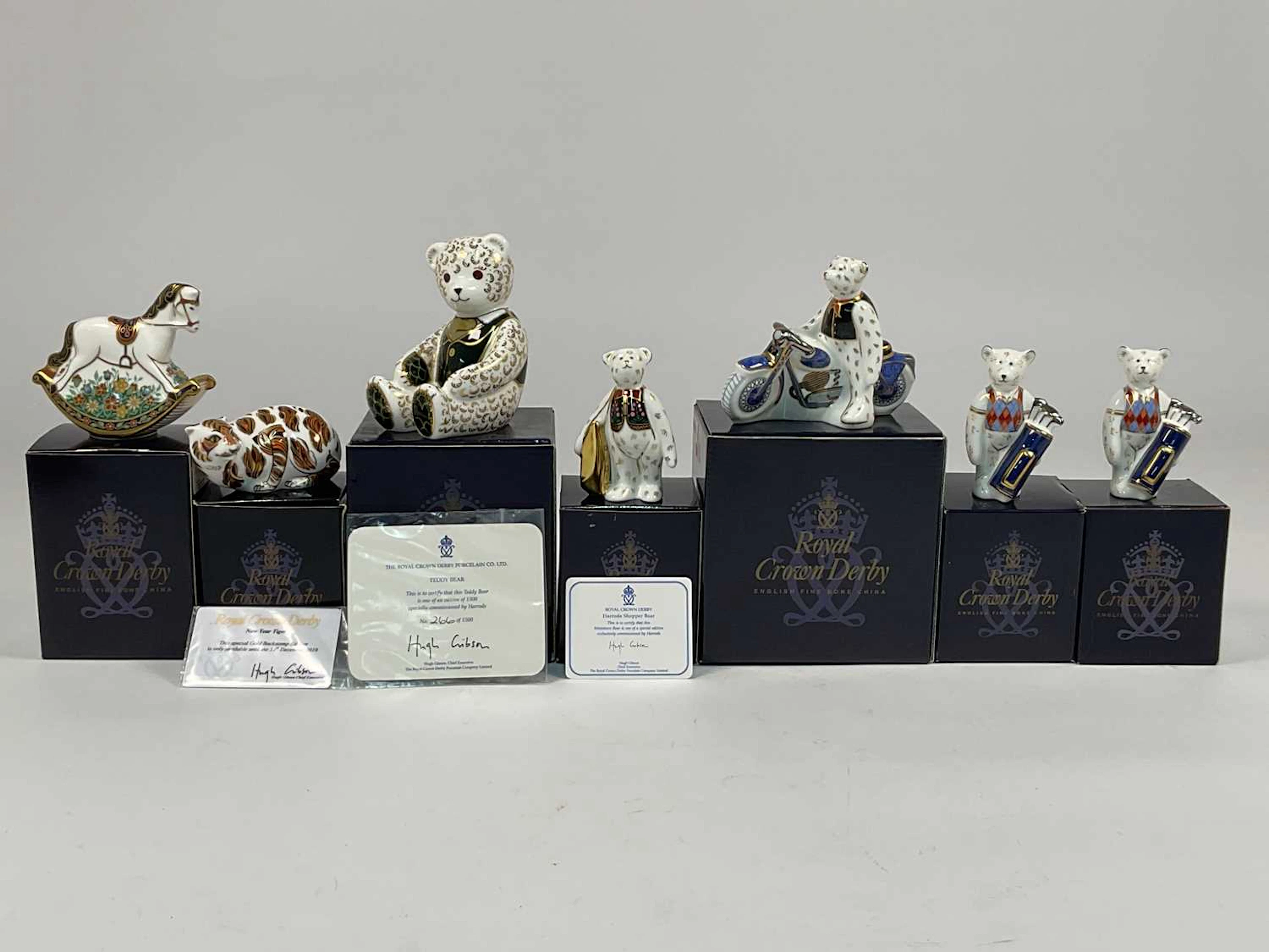 ROYAL CROWN DERBY; Harrods 'Teddy Bear' limited edition no 266 of 1500