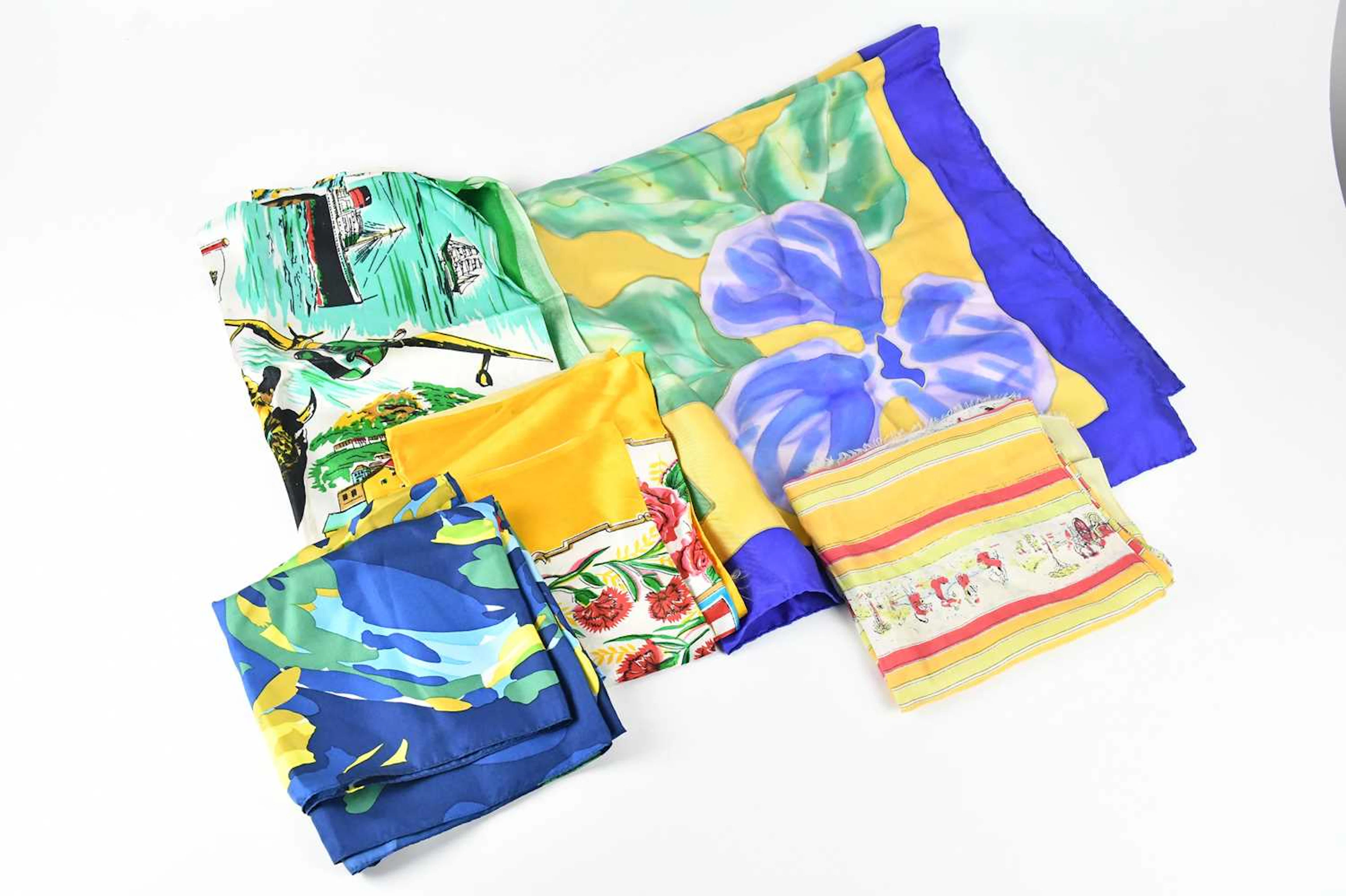 KESIRA HAYDER; a 100% silk 1960s vintage hand dyed scarf...