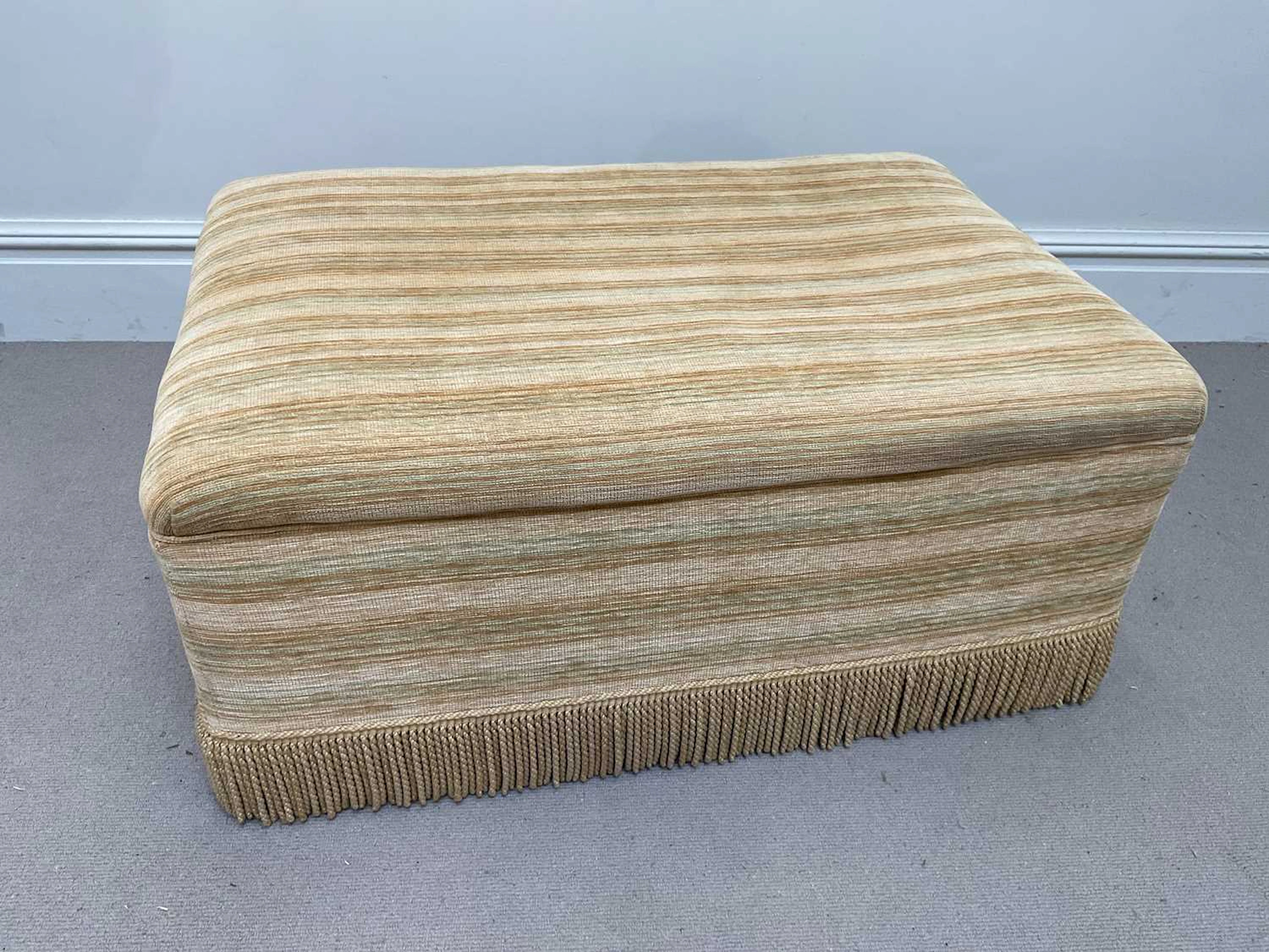 ODD CHAIR COMPANY; a modern upholstered foot stool of large size