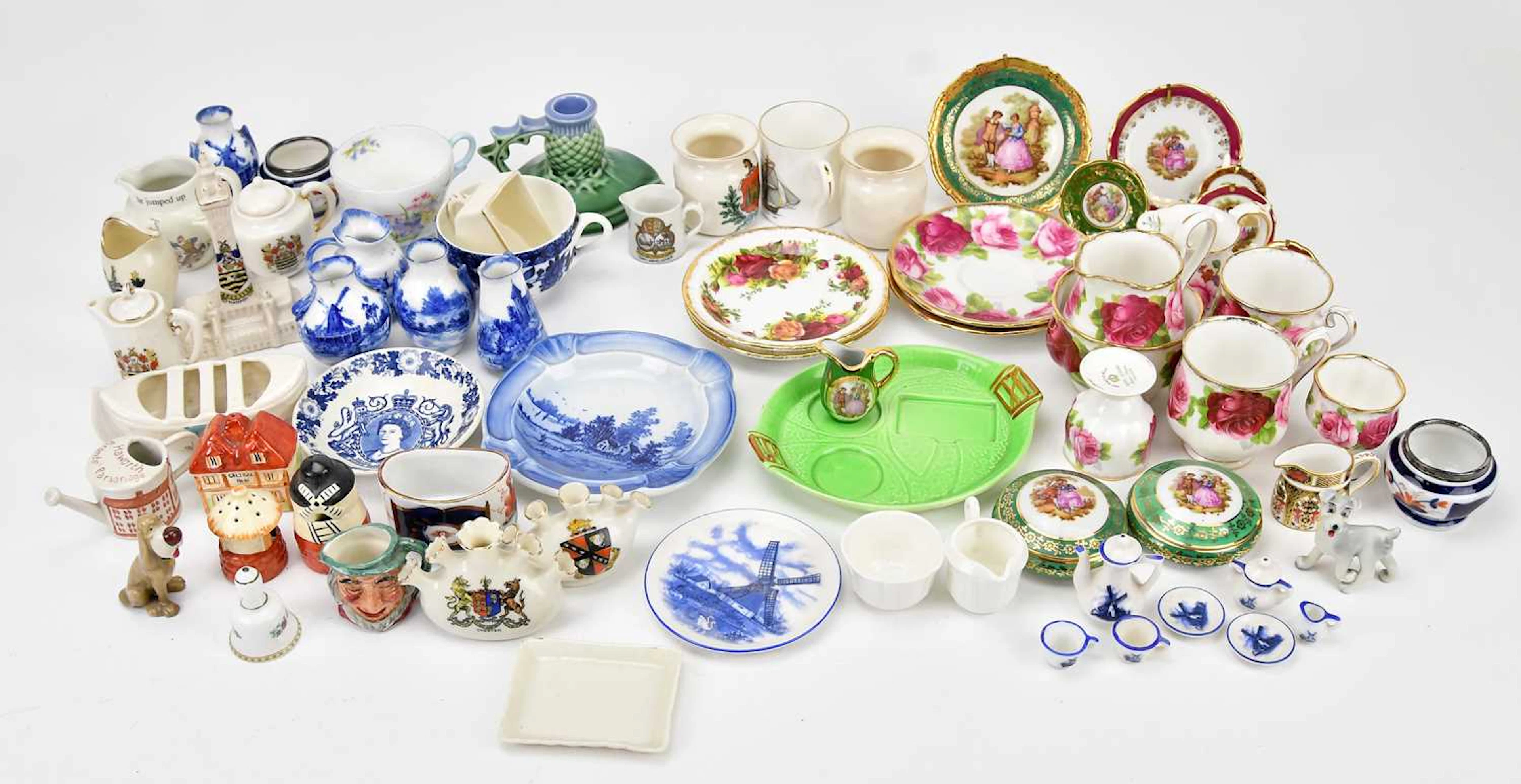 A collection of miniature ceramic items